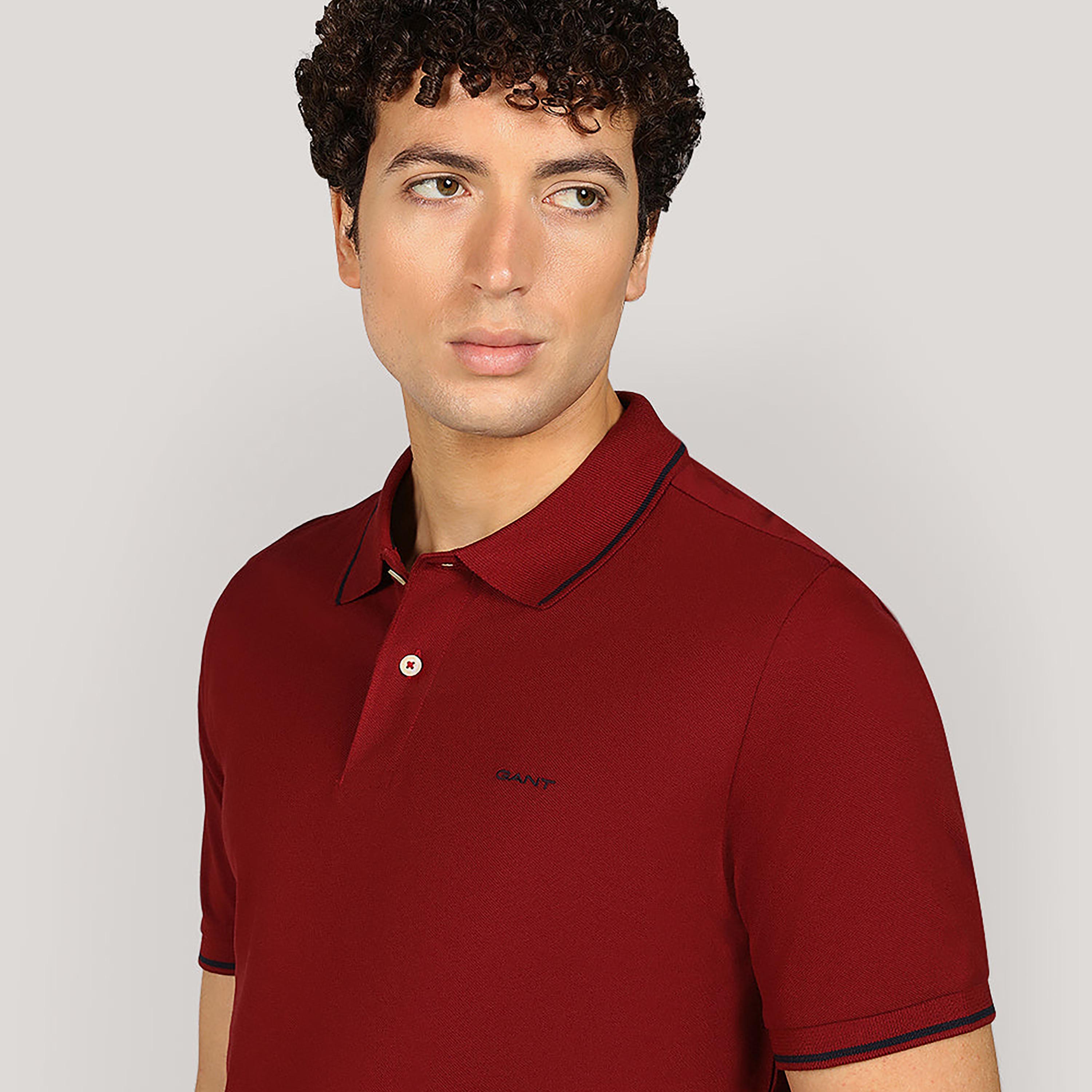 تي شيرت بولو رجالي سادة بأكمام قصيرة وياقة من جانت-men-clothing-tshirtsandpolos-polos-image-3