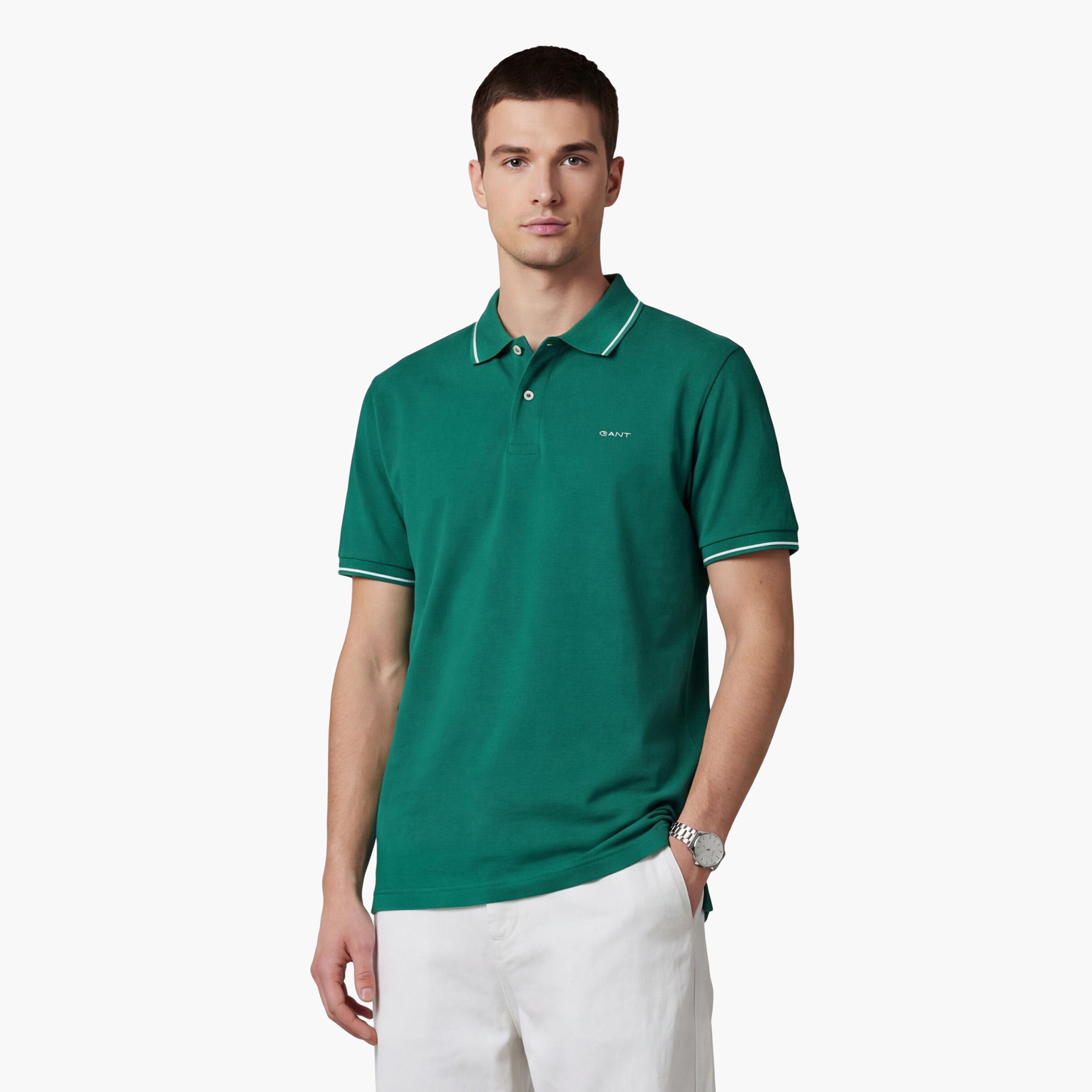 تيشيرت بولو رجالي بياقة سادة وأكمام قصيرة من جانت.-men-clothing-tshirtsandpolos-polos-image-22