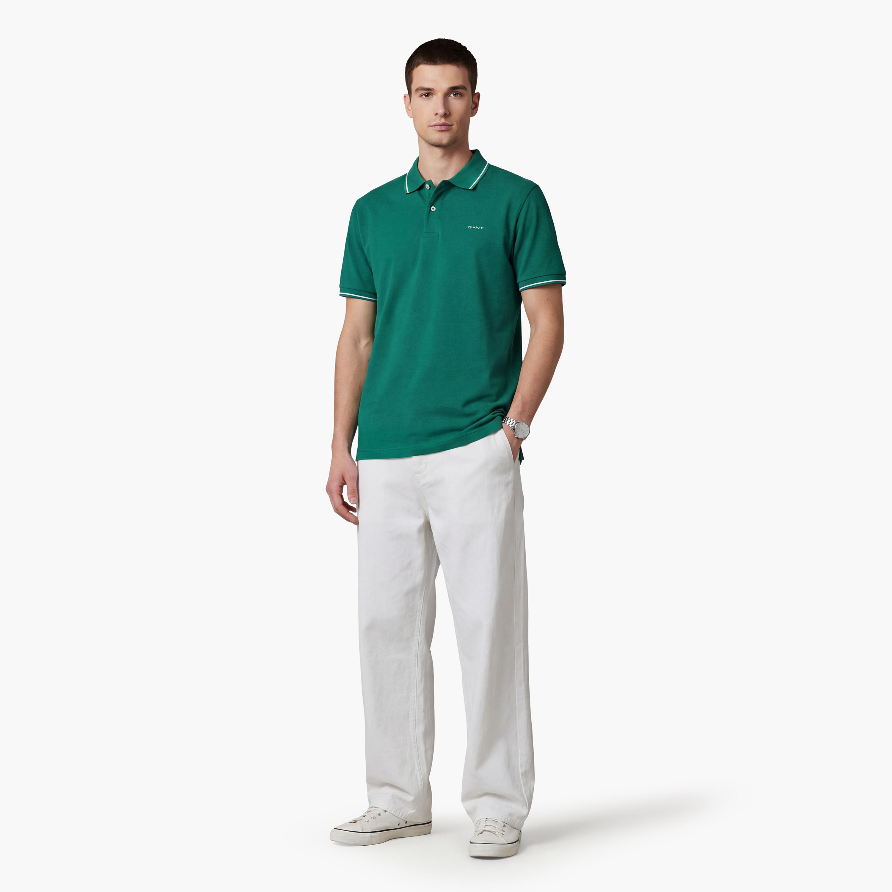 تيشيرت بولو رجالي بياقة سادة وأكمام قصيرة من جانت.-men-clothing-tshirtsandpolos-polos-image-23