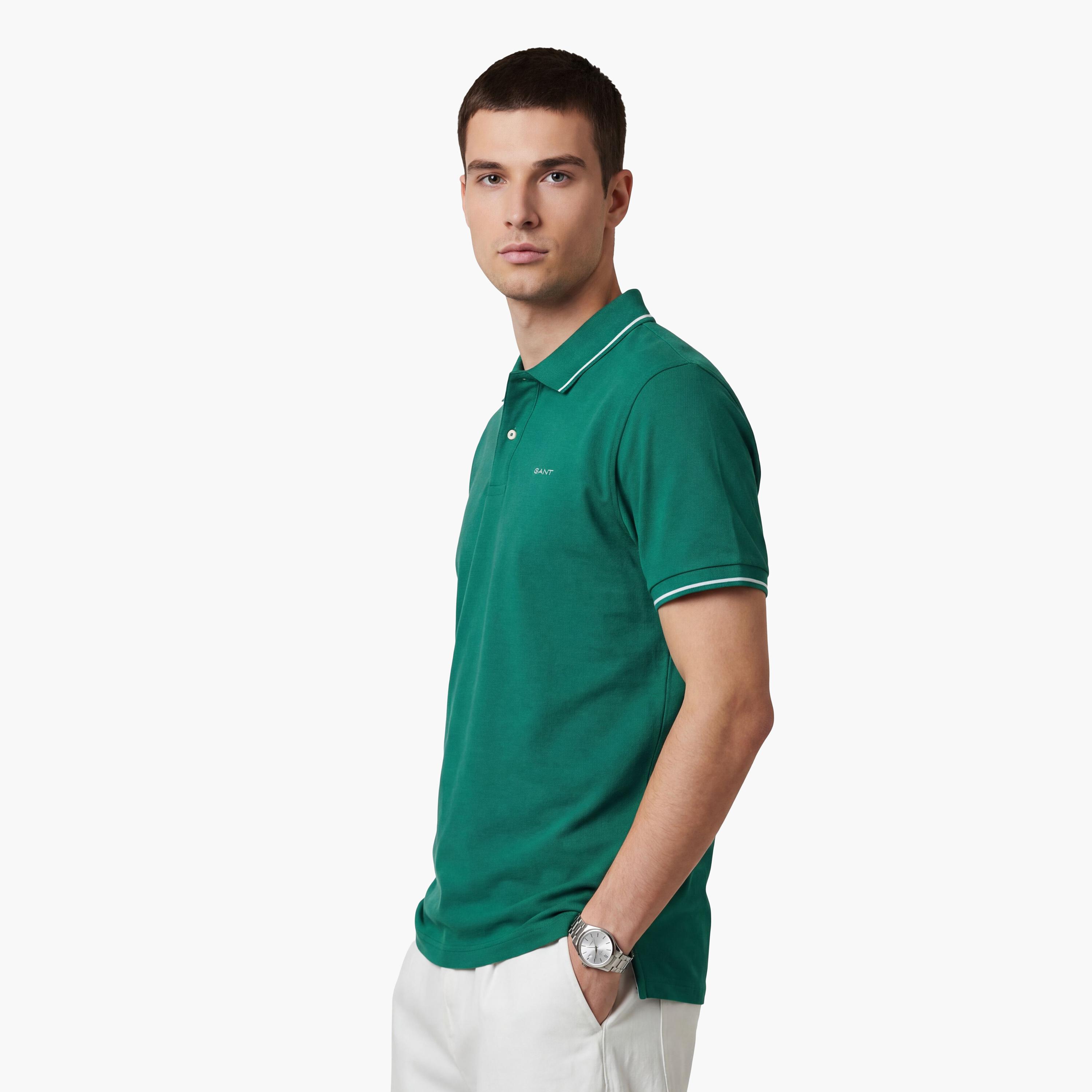 تيشيرت بولو رجالي بياقة سادة وأكمام قصيرة من جانت.-men-clothing-tshirtsandpolos-polos-image-24