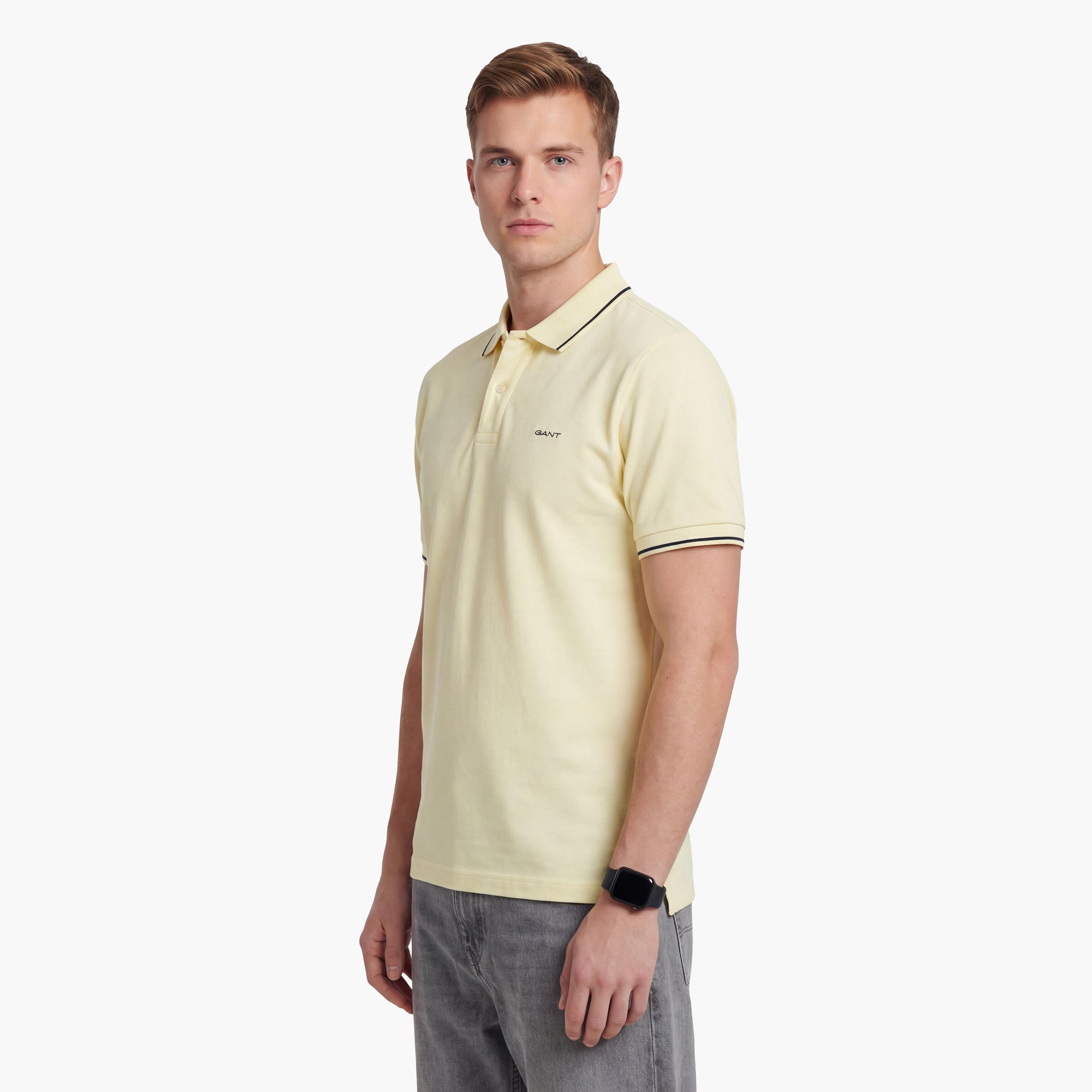 تيشيرت بولو رجالي بياقة سادة وأكمام قصيرة من جانت.-men-clothing-tshirtsandpolos-polos-image-66