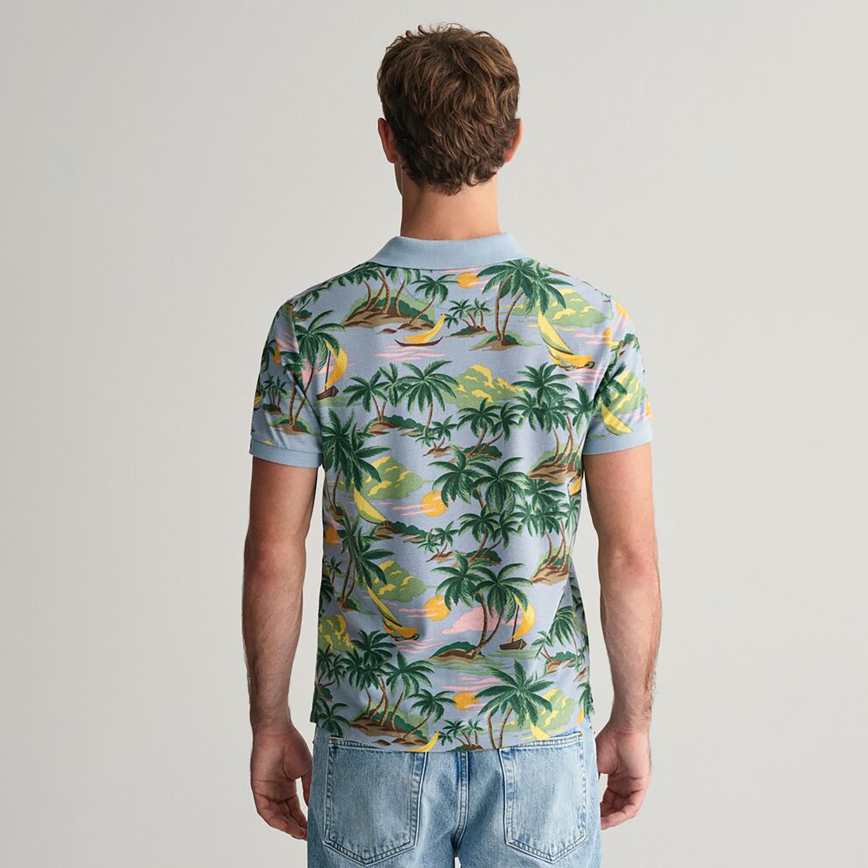 تي شيرت بولو بأكمام قصيرة وياقة مطبوعة من غانت-men-clothing-tshirtsandpolos-polos-image-3