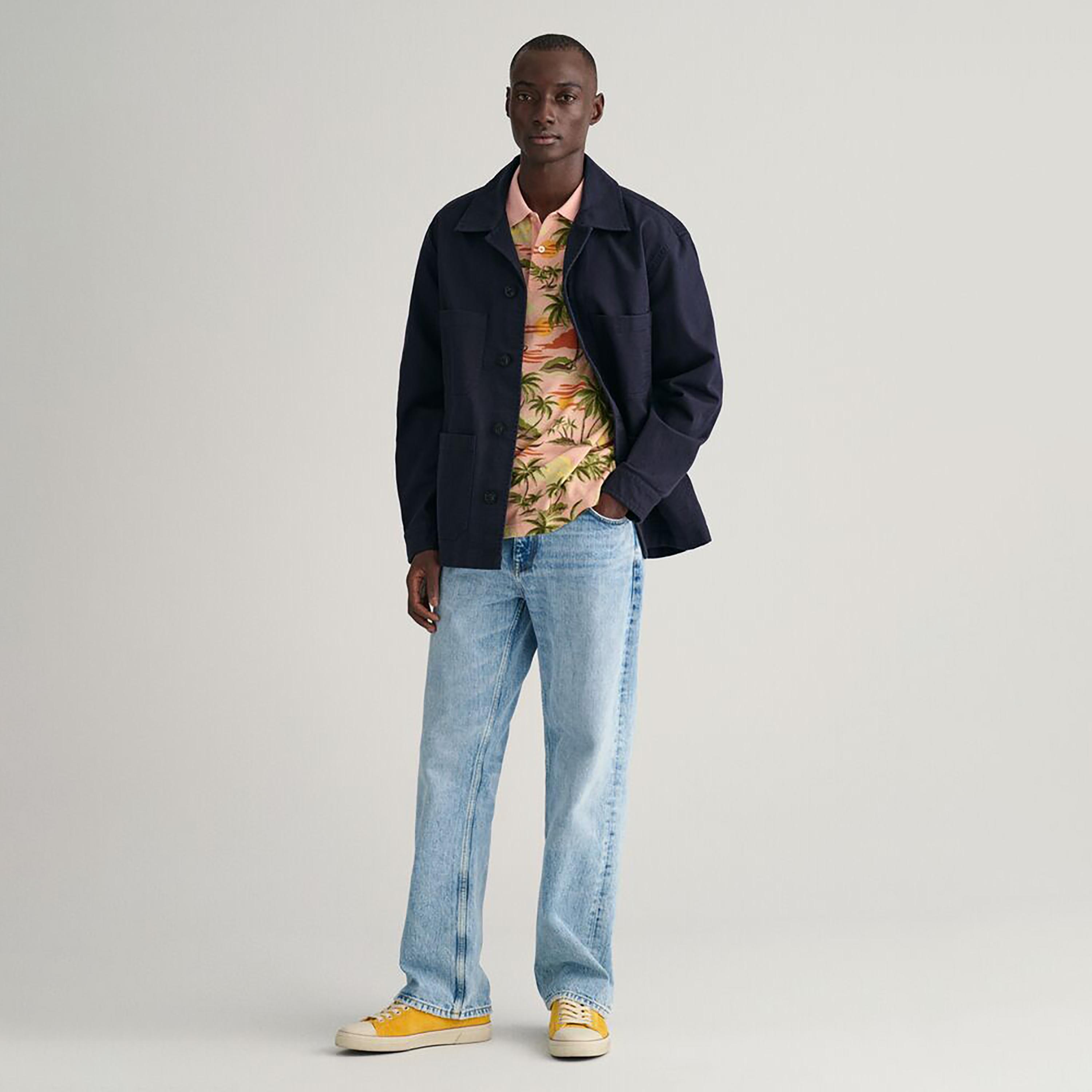 تي شيرت بولو بأكمام قصيرة وياقة مطبوعة من غانت-men-clothing-tshirtsandpolos-polos-image-5