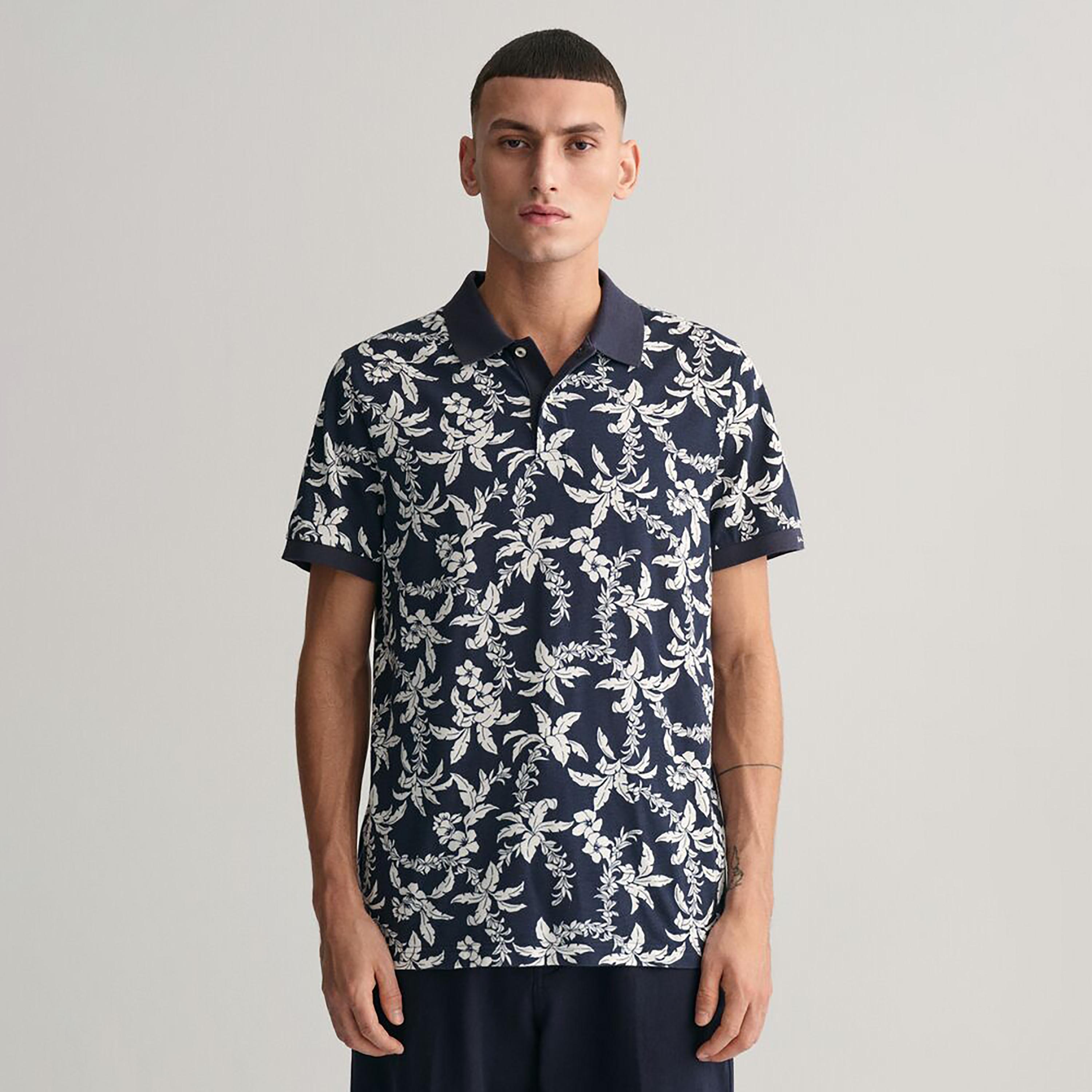 Gant Palm Lei Print Collared Short Sleeves Polo T-Shirt-men-clothing-tshirtsandpolos-polos-image-4