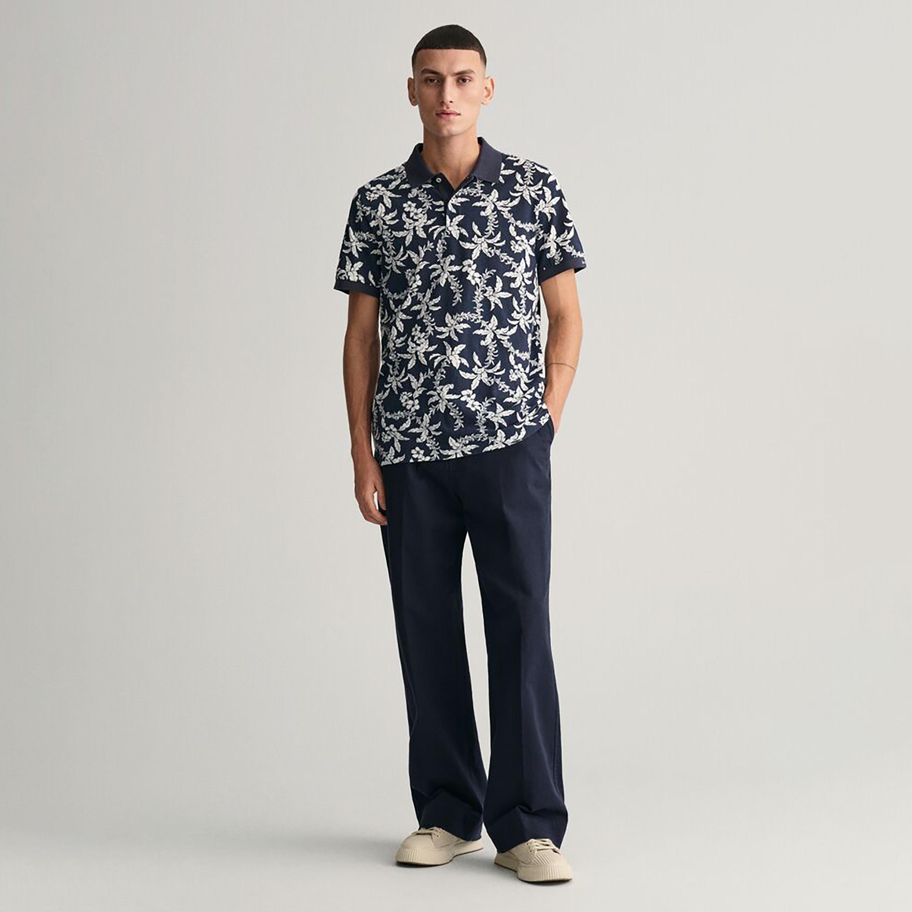 Gant Palm Lei Print Collared Short Sleeves Polo T-Shirt-men-clothing-tshirtsandpolos-polos-image-5