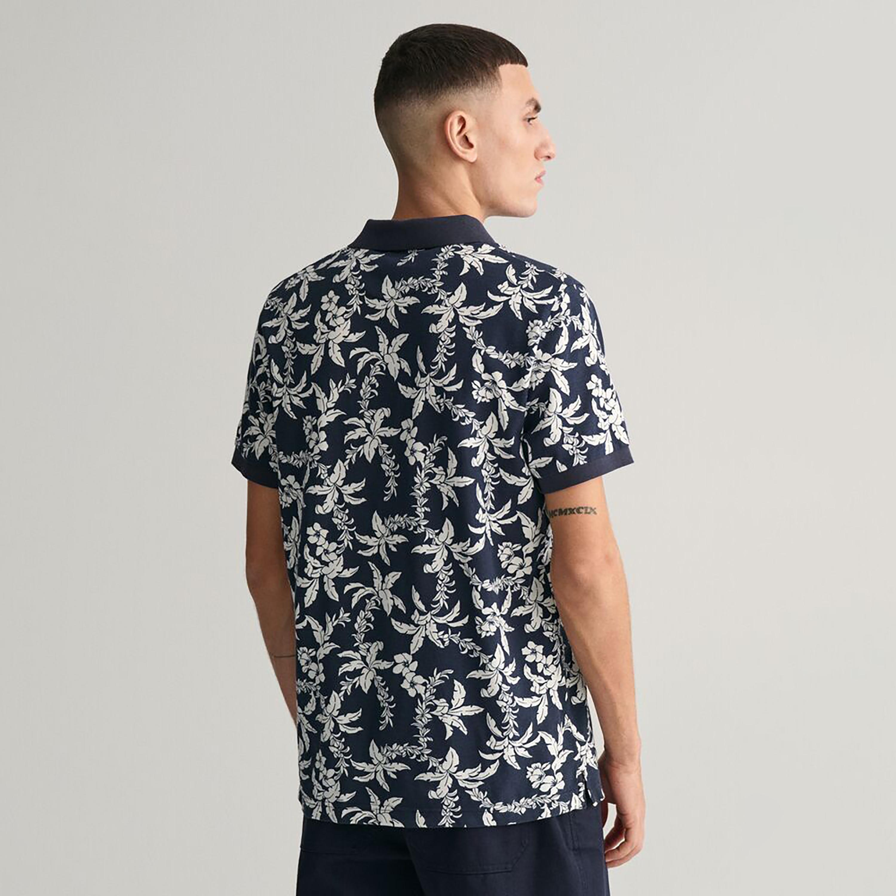 Gant Palm Lei Print Collared Short Sleeves Polo T-Shirt-men-clothing-tshirtsandpolos-polos-image-6