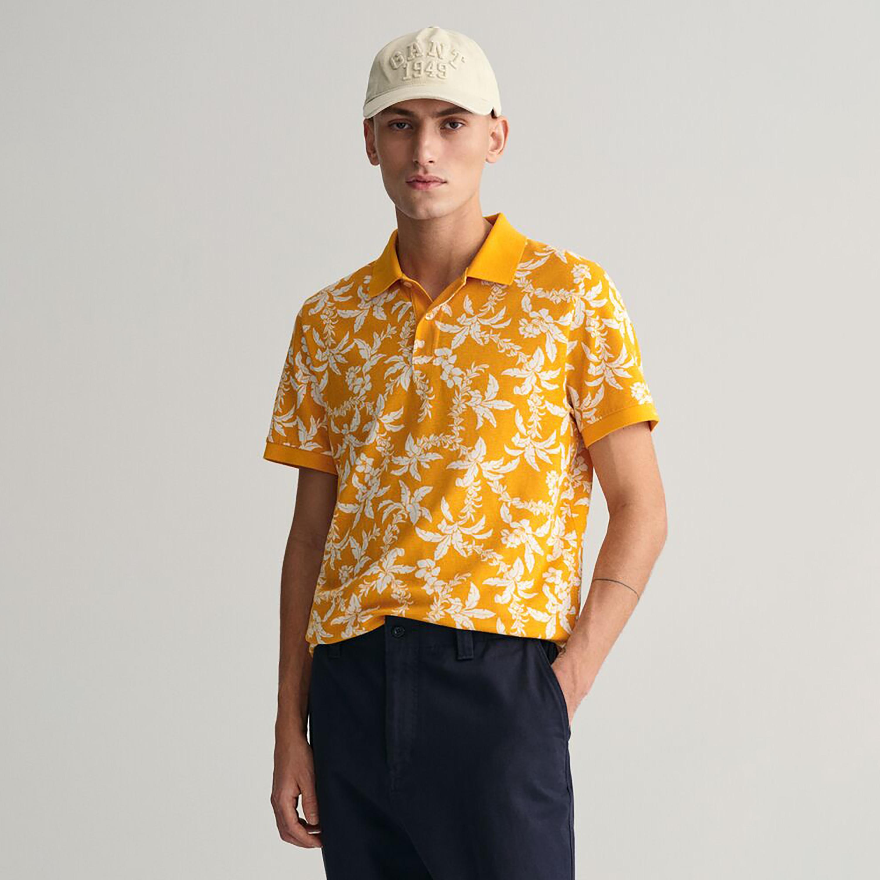 Gant Palm Lei Print Collared Short Sleeves Polo T-Shirt-men-clothing-tshirtsandpolos-polos-image-7