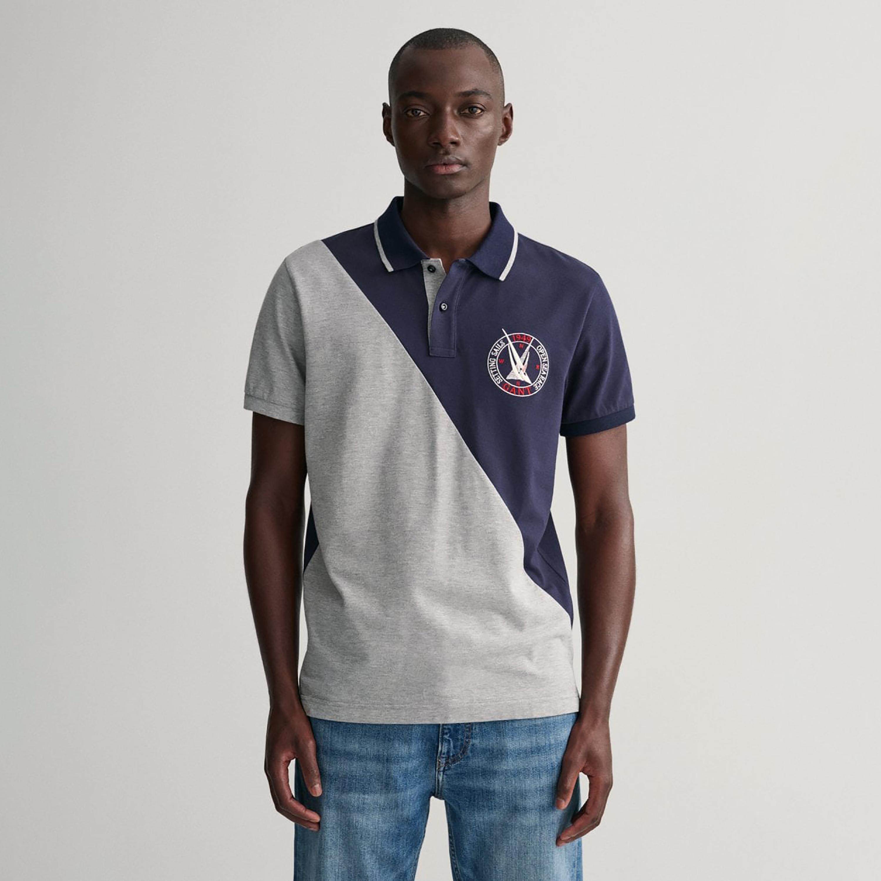 Gant Colour Block Collared Short Sleeves Polo T-Shirt-men-clothing-tshirtsandpolos-polos-image-1