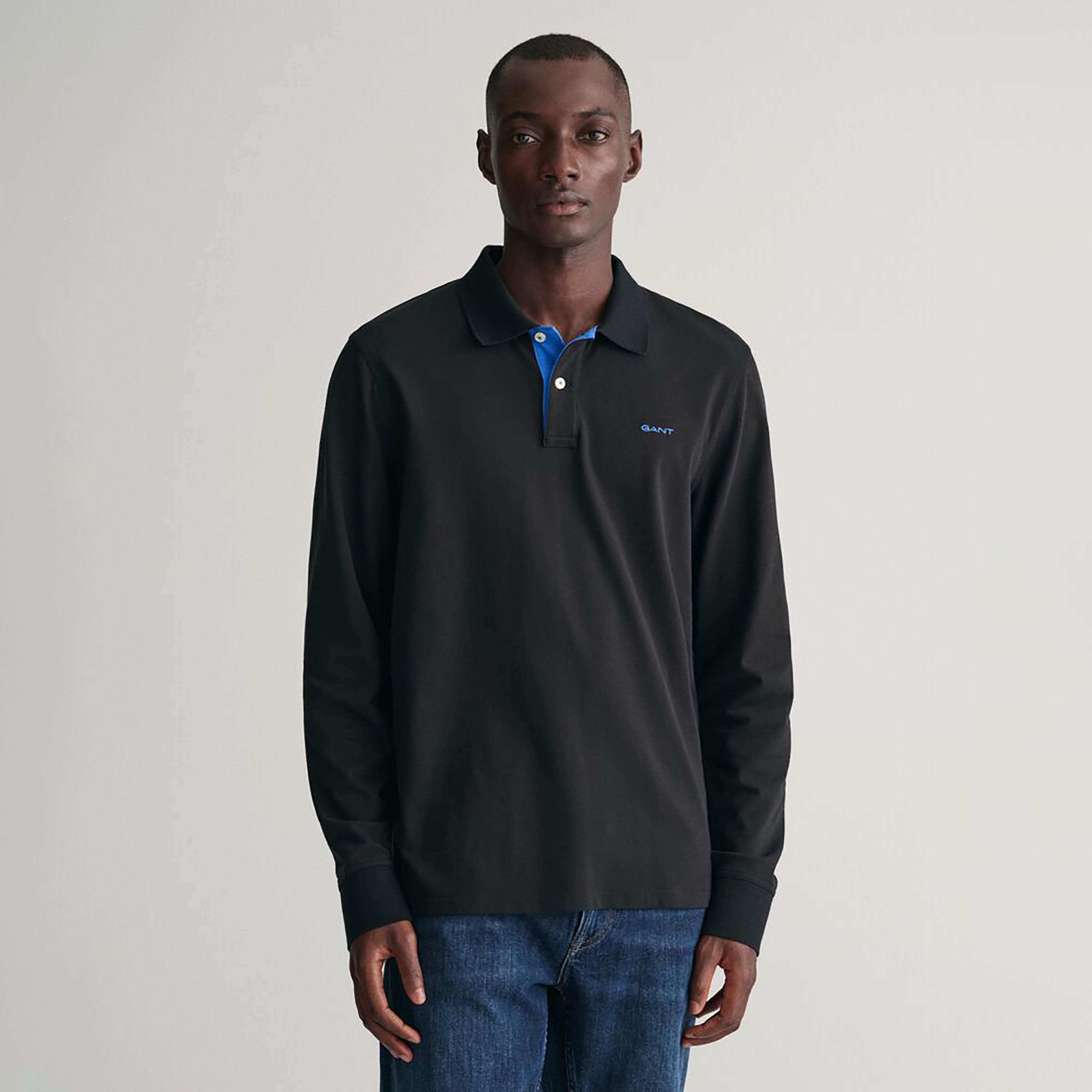 غانت عادي الياقات طويلة الأكمام بساط الرجال-men-clothing-tshirtsandpolos-polos-image-1