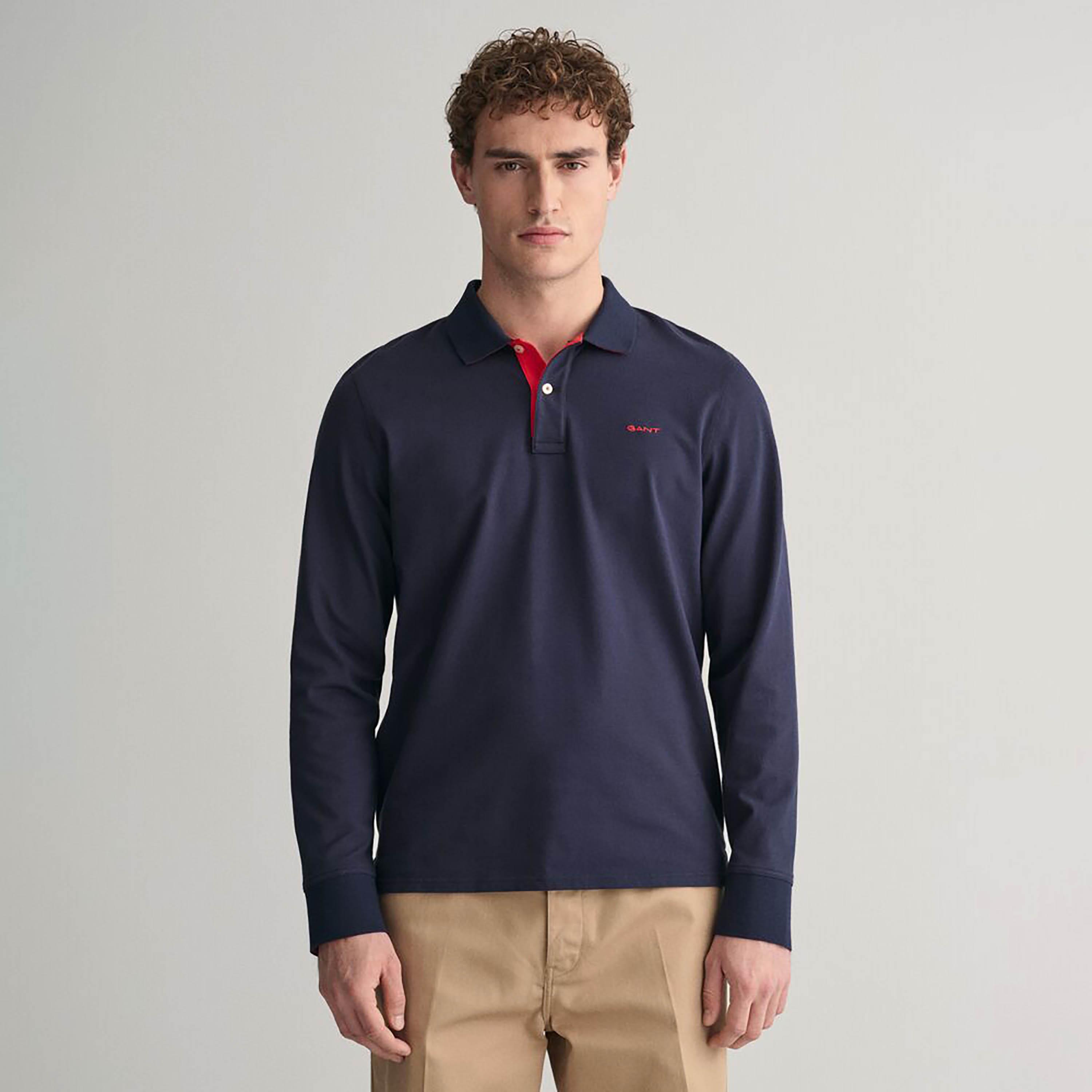 غانت عادي الياقات طويلة الأكمام بساط الرجال-men-clothing-tshirtsandpolos-polos-image-11