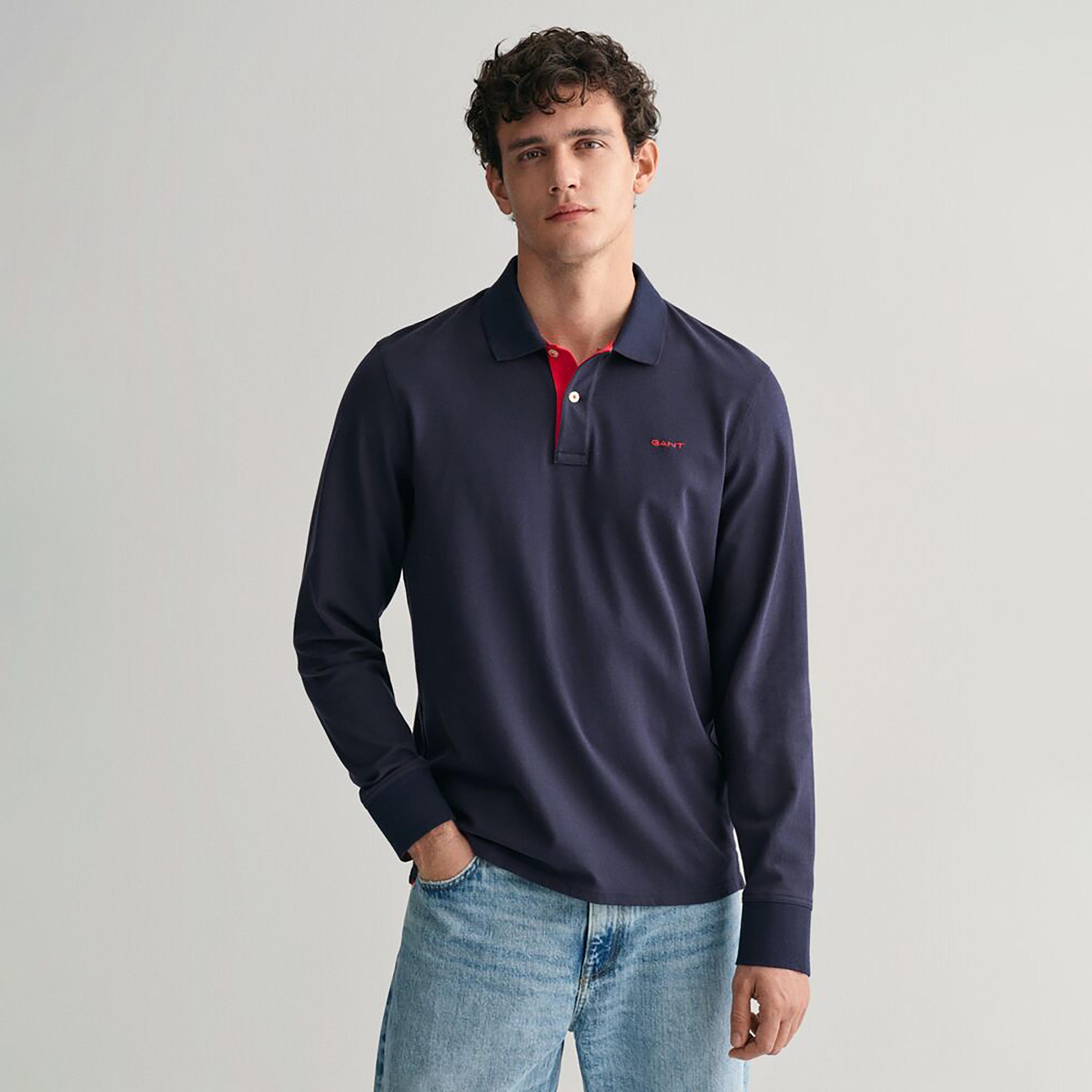 غانت عادي الياقات طويلة الأكمام بساط الرجال-men-clothing-tshirtsandpolos-polos-image-15