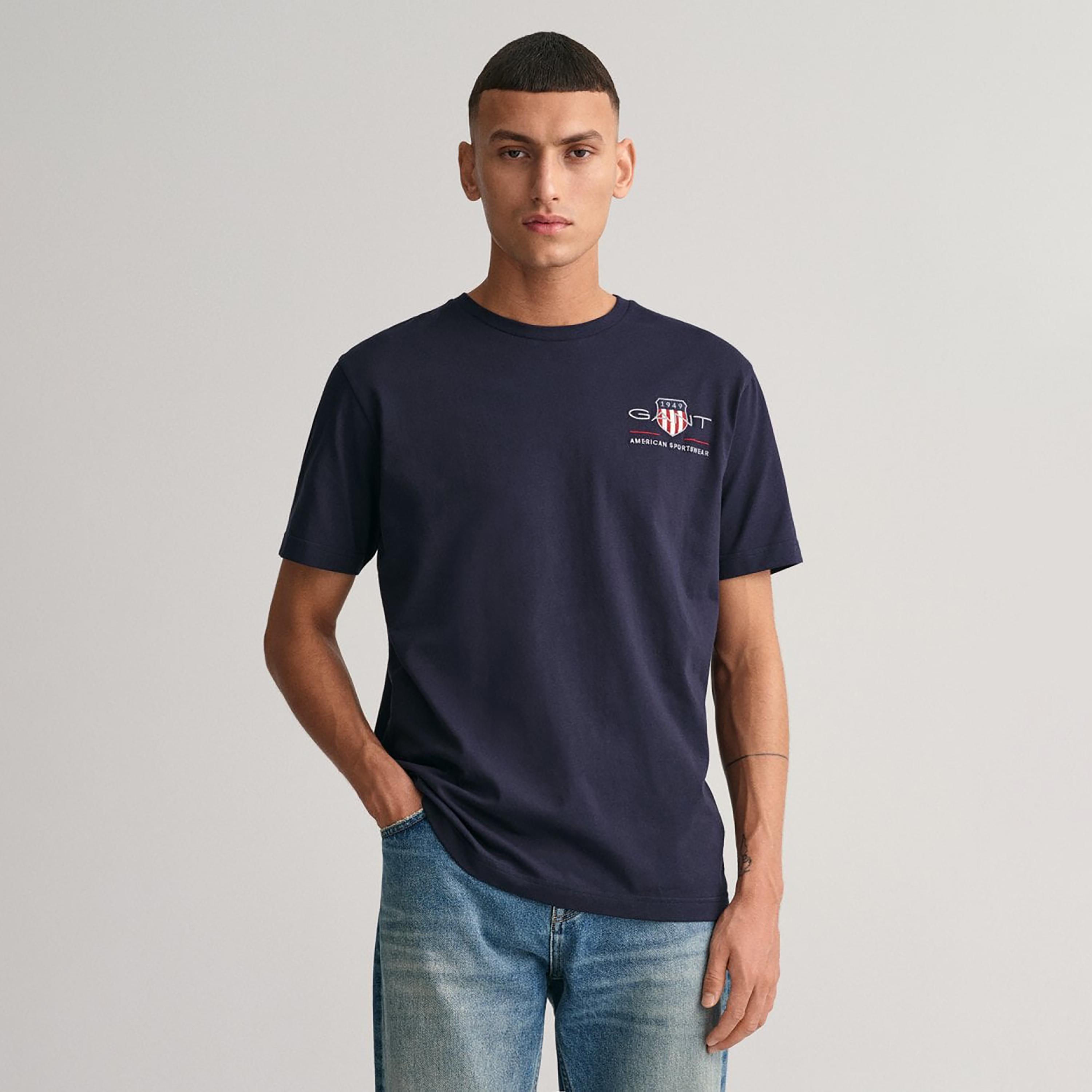 Gant Embroidered Logo Crew Neck Short Sleeves T-Shirt-men-clothing-tshirtsandpolos-tshirts-image-1