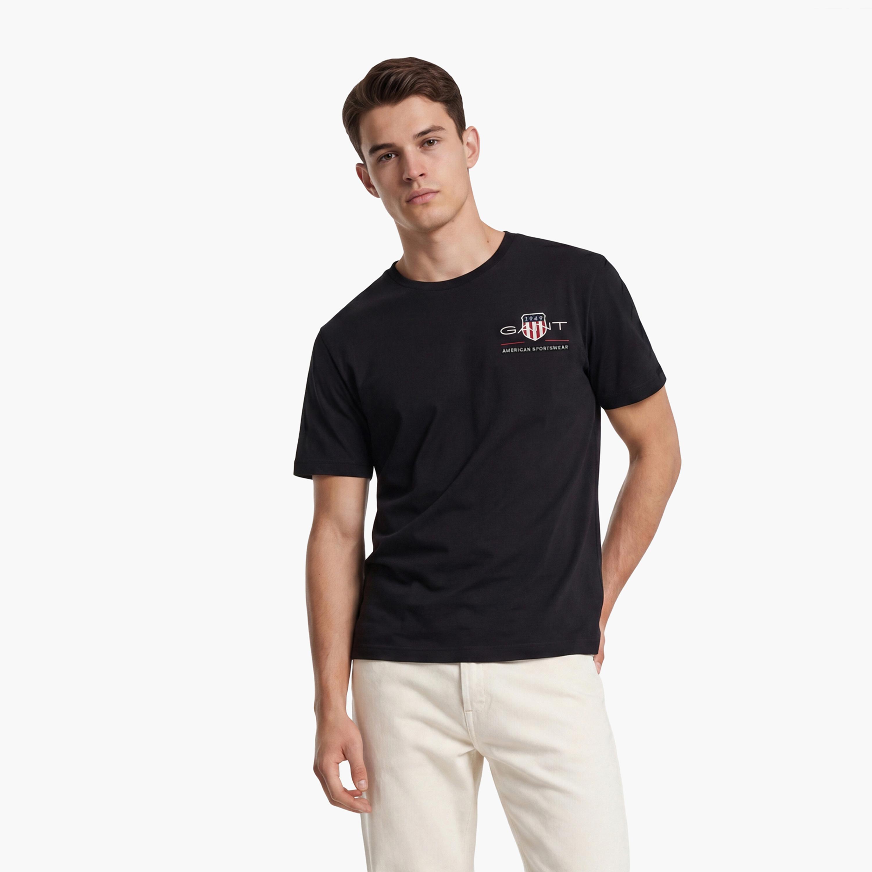 Gant Archive Shield Regular Fit Short Sleeves Crew Neck Men's T-Shirt-men-clothing-tshirtsandpolos-tshirts-image-1