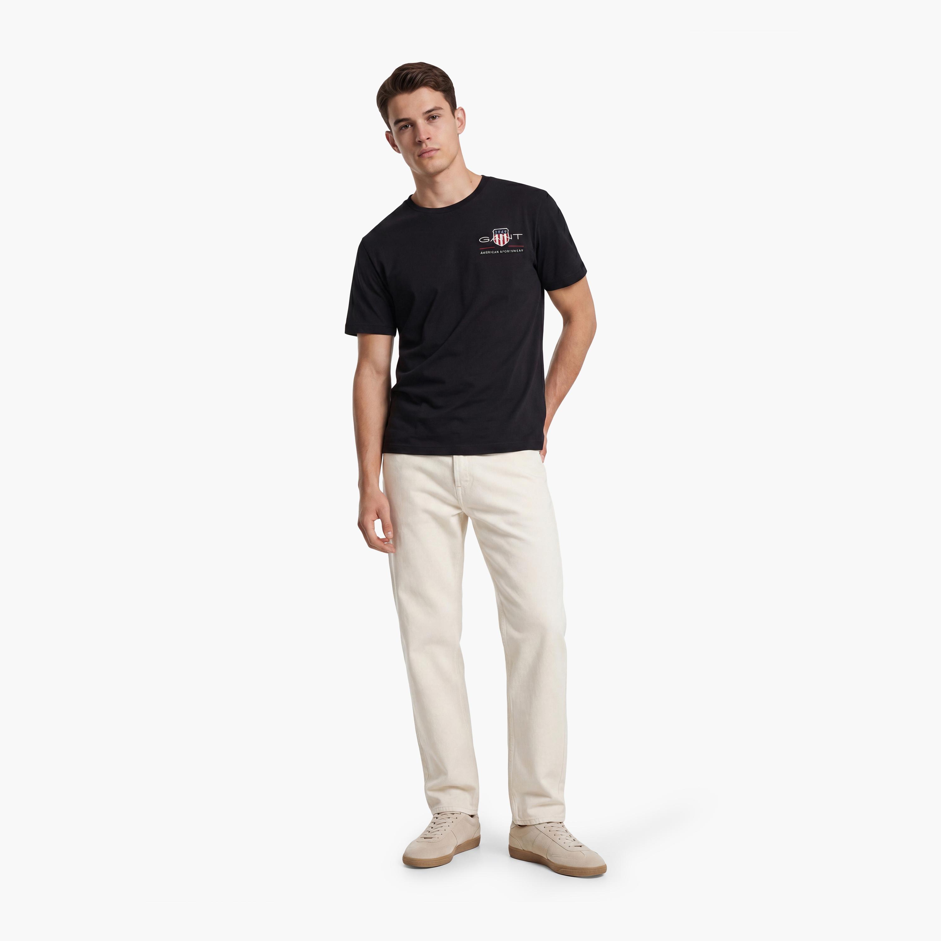 Gant Archive Shield Regular Fit Short Sleeves Crew Neck Men's T-Shirt-men-clothing-tshirtsandpolos-tshirts-image-2