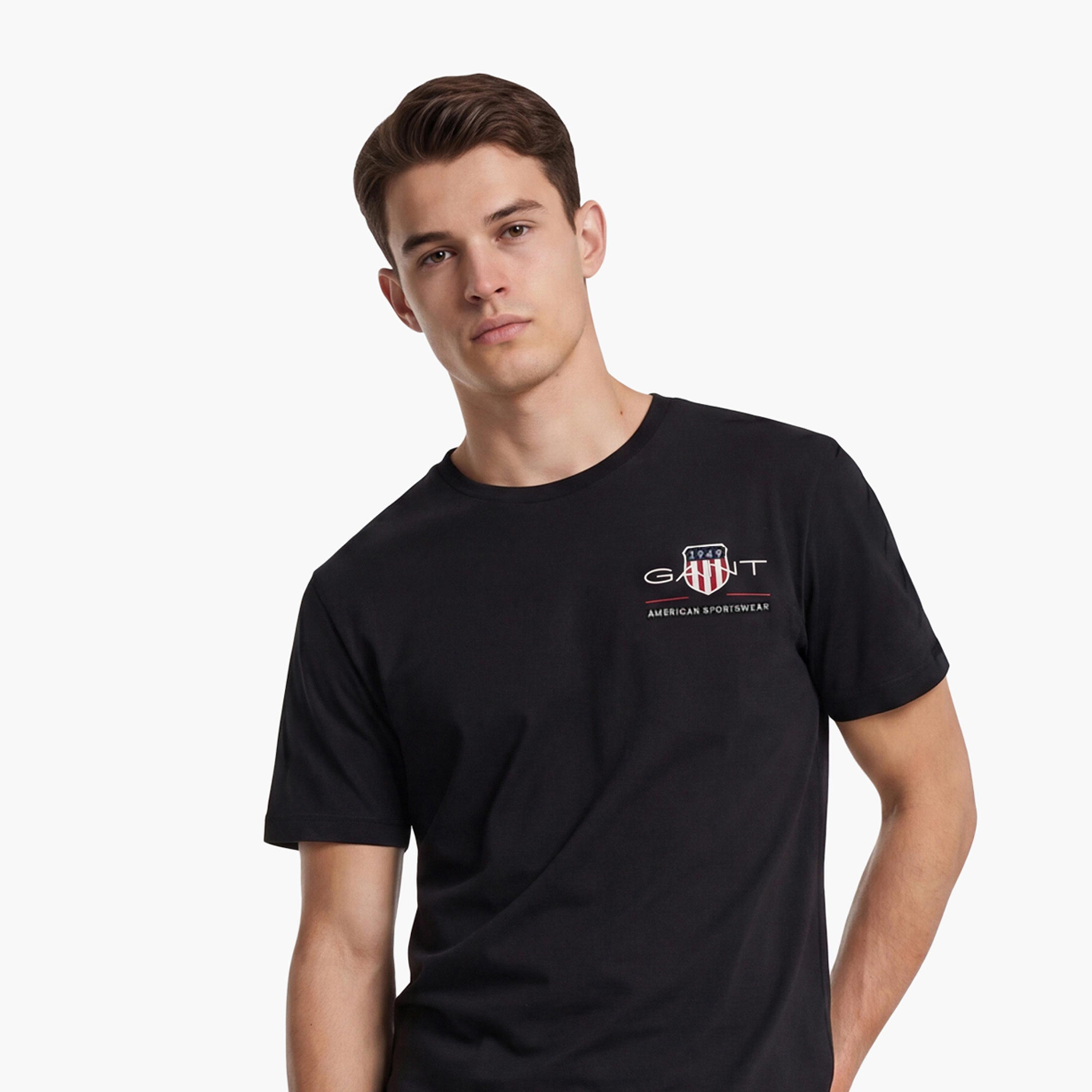 Gant Archive Shield Regular Fit Short Sleeves Crew Neck Men's T-Shirt-men-clothing-tshirtsandpolos-tshirts-image-4