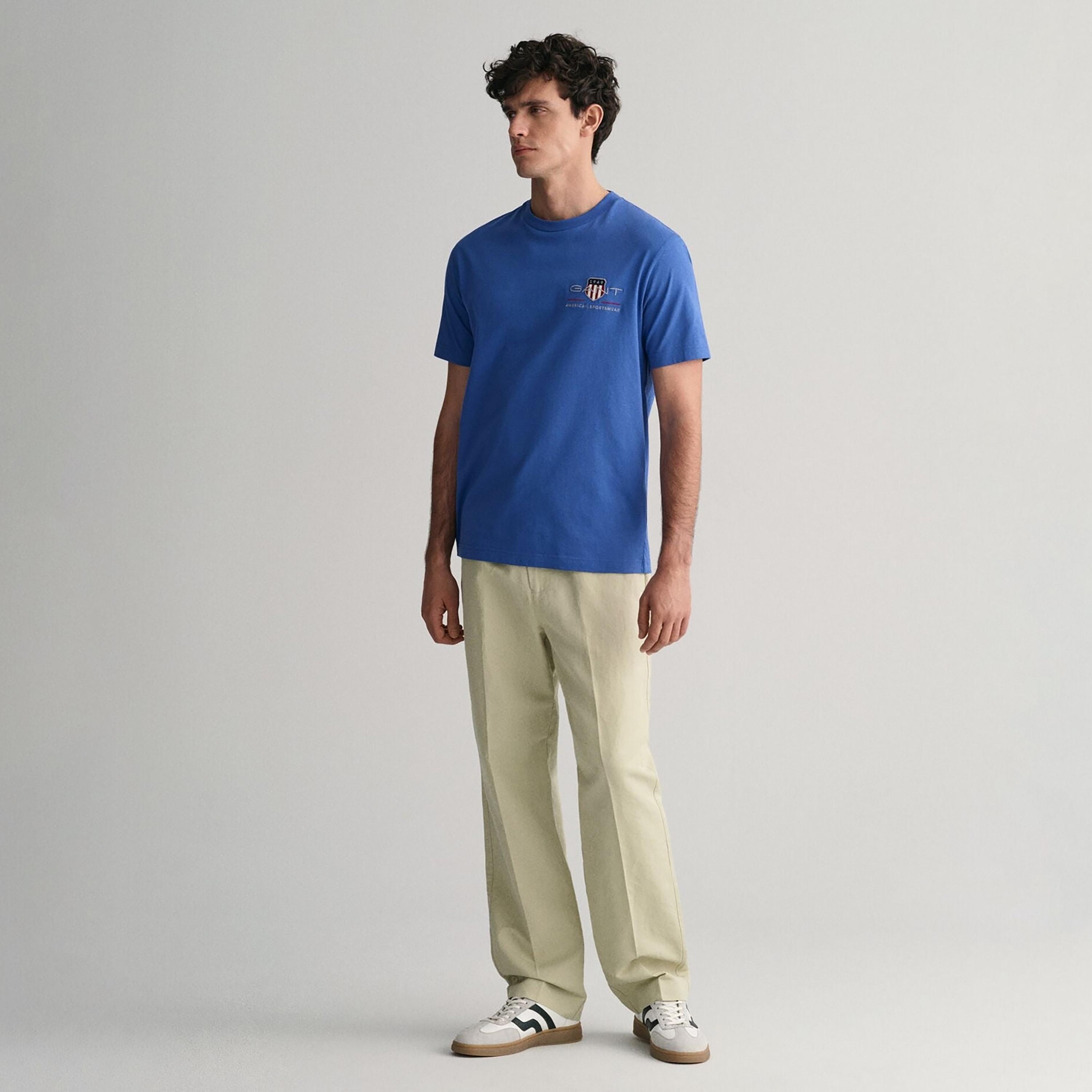 تيشيرت رجالي بياقة دائرية وأكمام قصيرة وسادة من جانت.-men-clothing-tshirtsandpolos-tshirts-image-2
