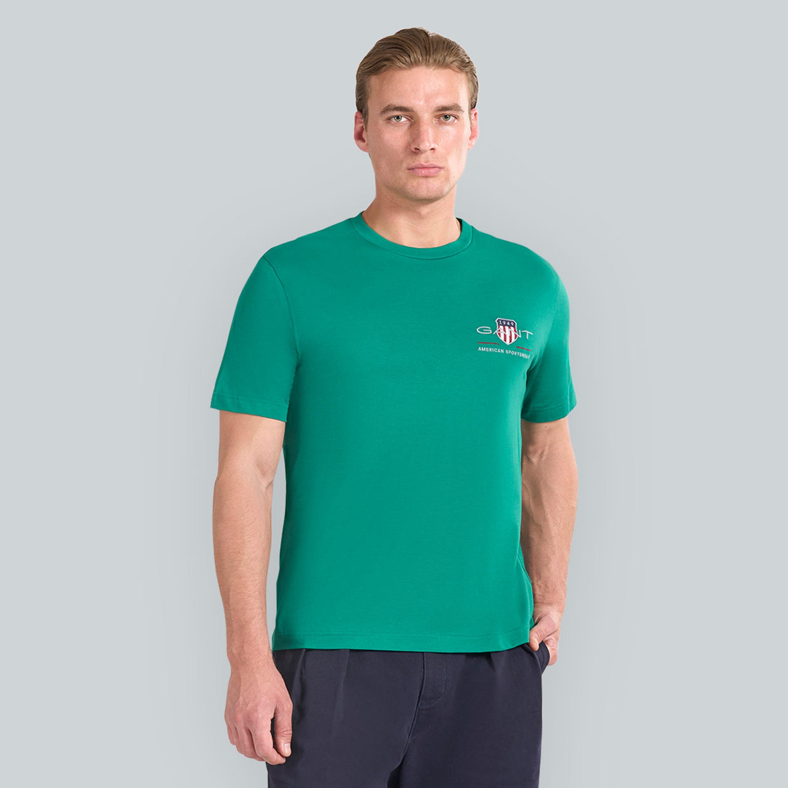 تيشيرت رجالي بياقة دائرية وأكمام قصيرة وسادة من جانت.-men-clothing-tshirtsandpolos-tshirts-image-1