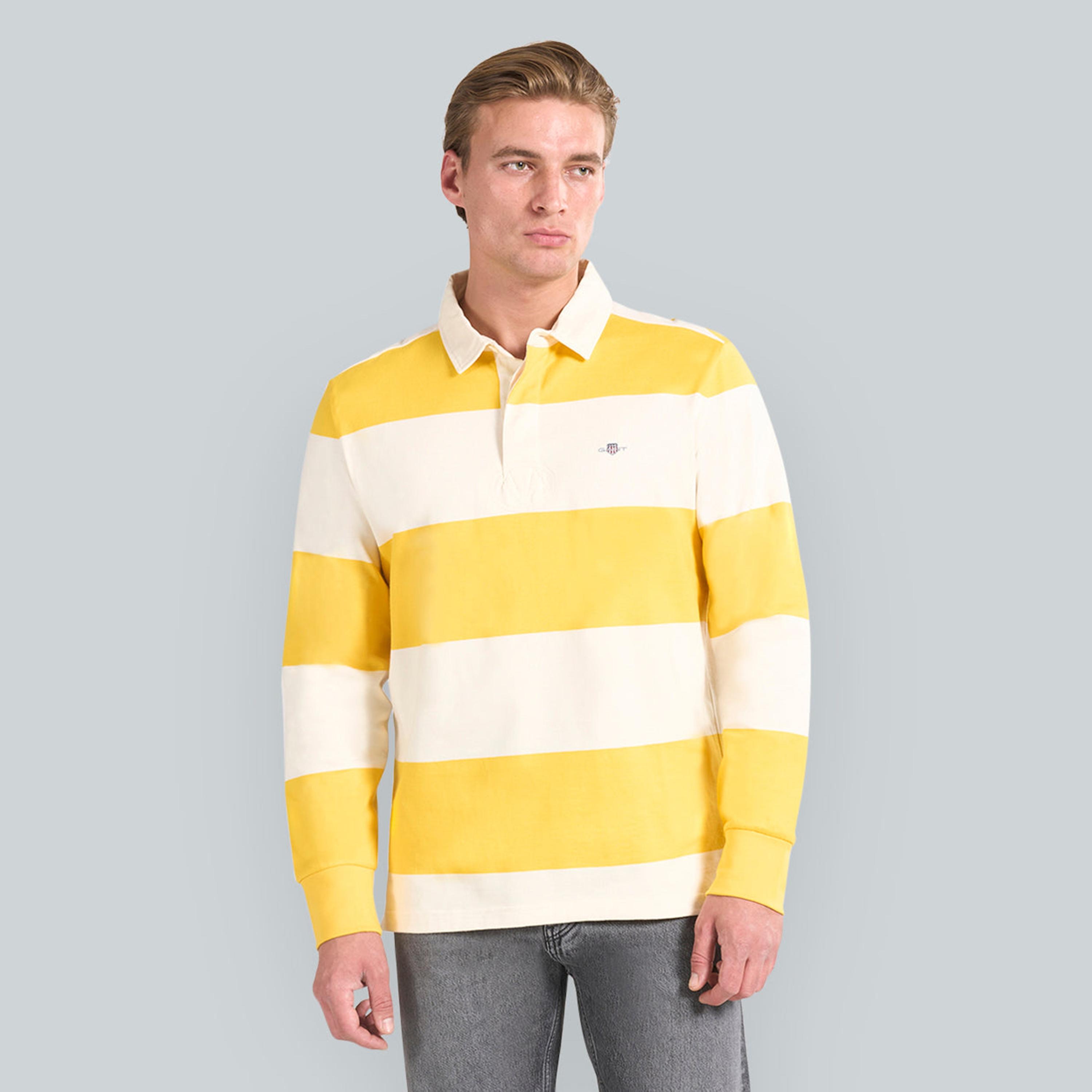 تيشيرت رجالي بقصة راغبي بياقة مخططة وأكمام طويلة من جانت.-men-clothing-tshirtsandpolos-polos-image-5