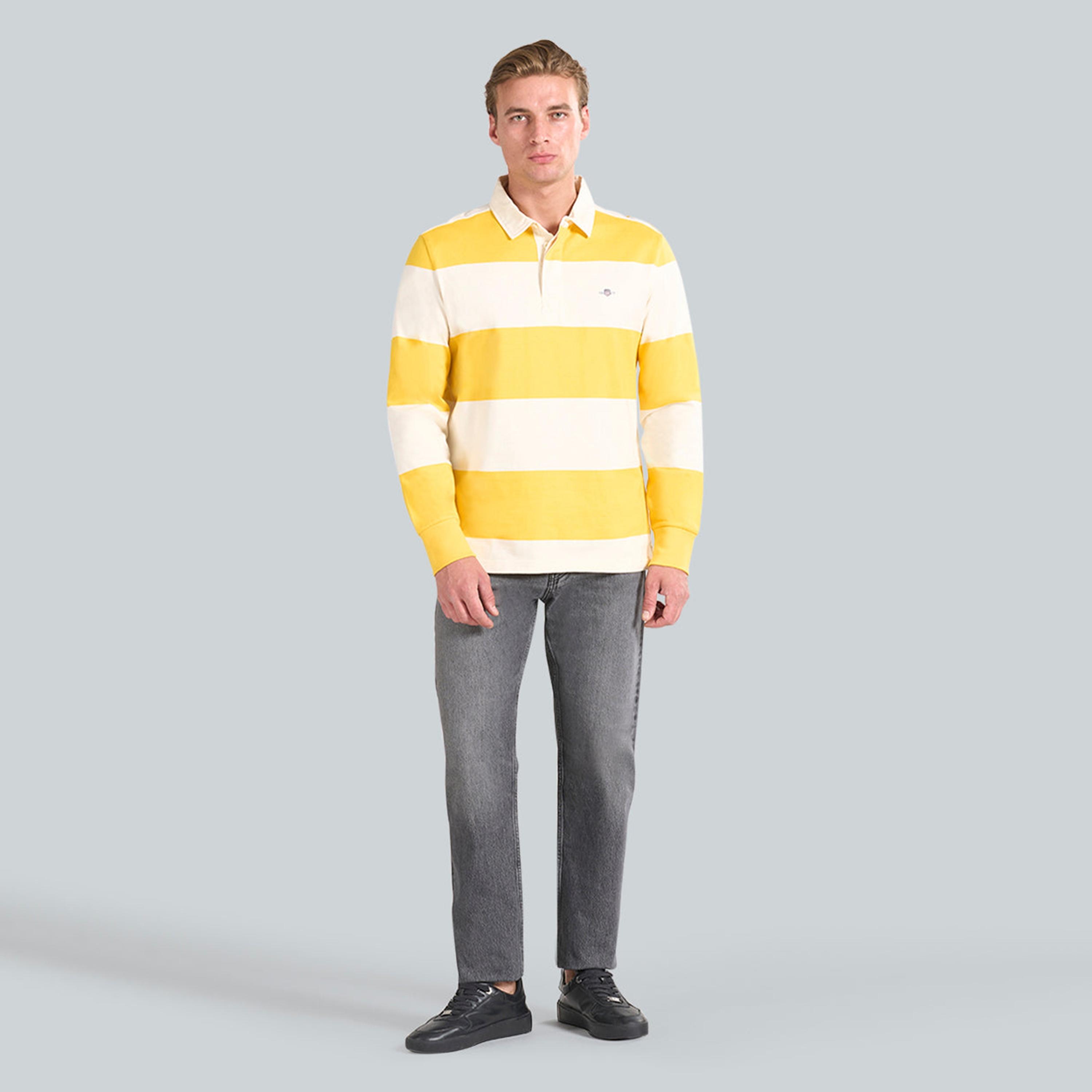 تيشيرت رجالي بقصة راغبي بياقة مخططة وأكمام طويلة من جانت.-men-clothing-tshirtsandpolos-polos-image-6