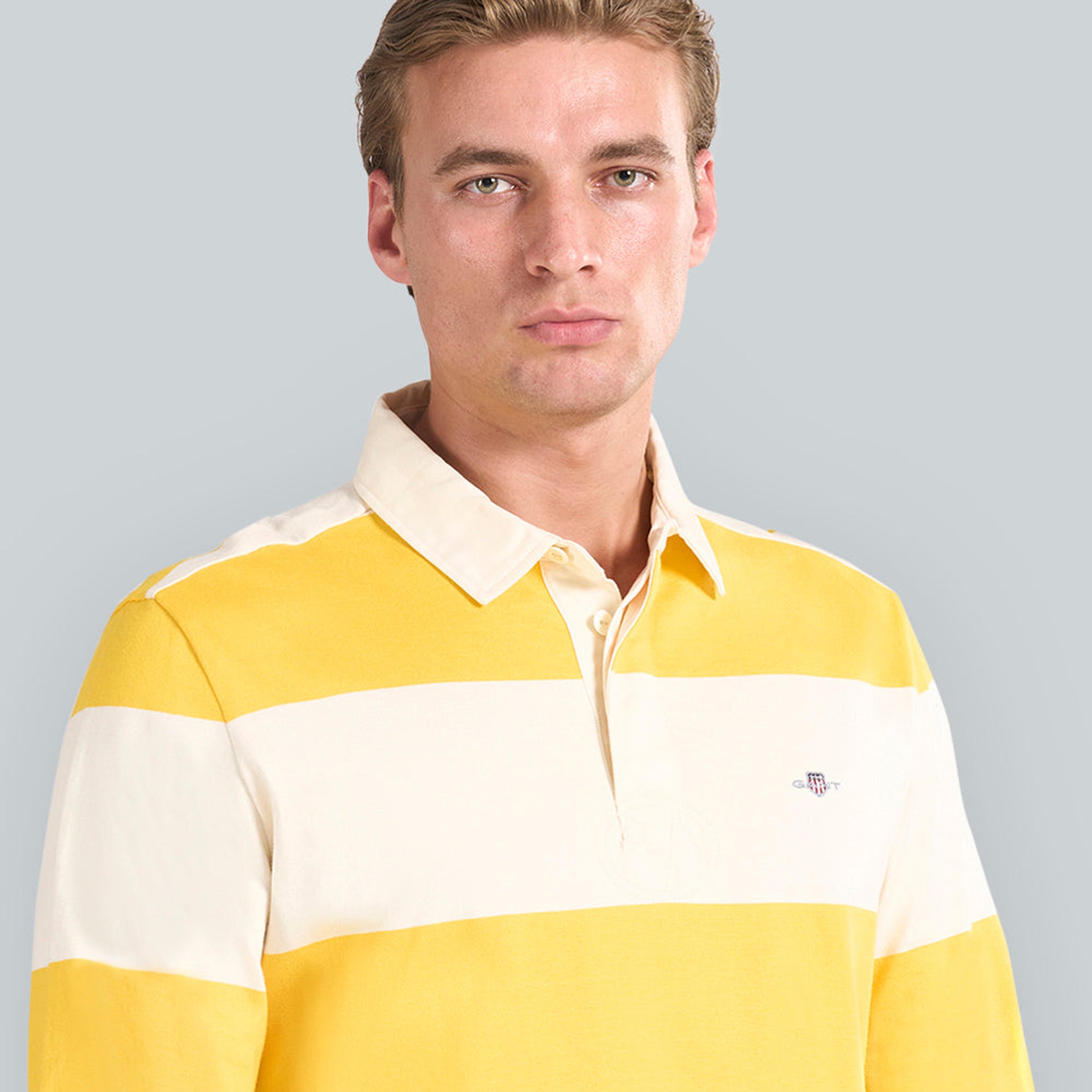 تيشيرت رجالي بقصة راغبي بياقة مخططة وأكمام طويلة من جانت.-men-clothing-tshirtsandpolos-polos-image-7