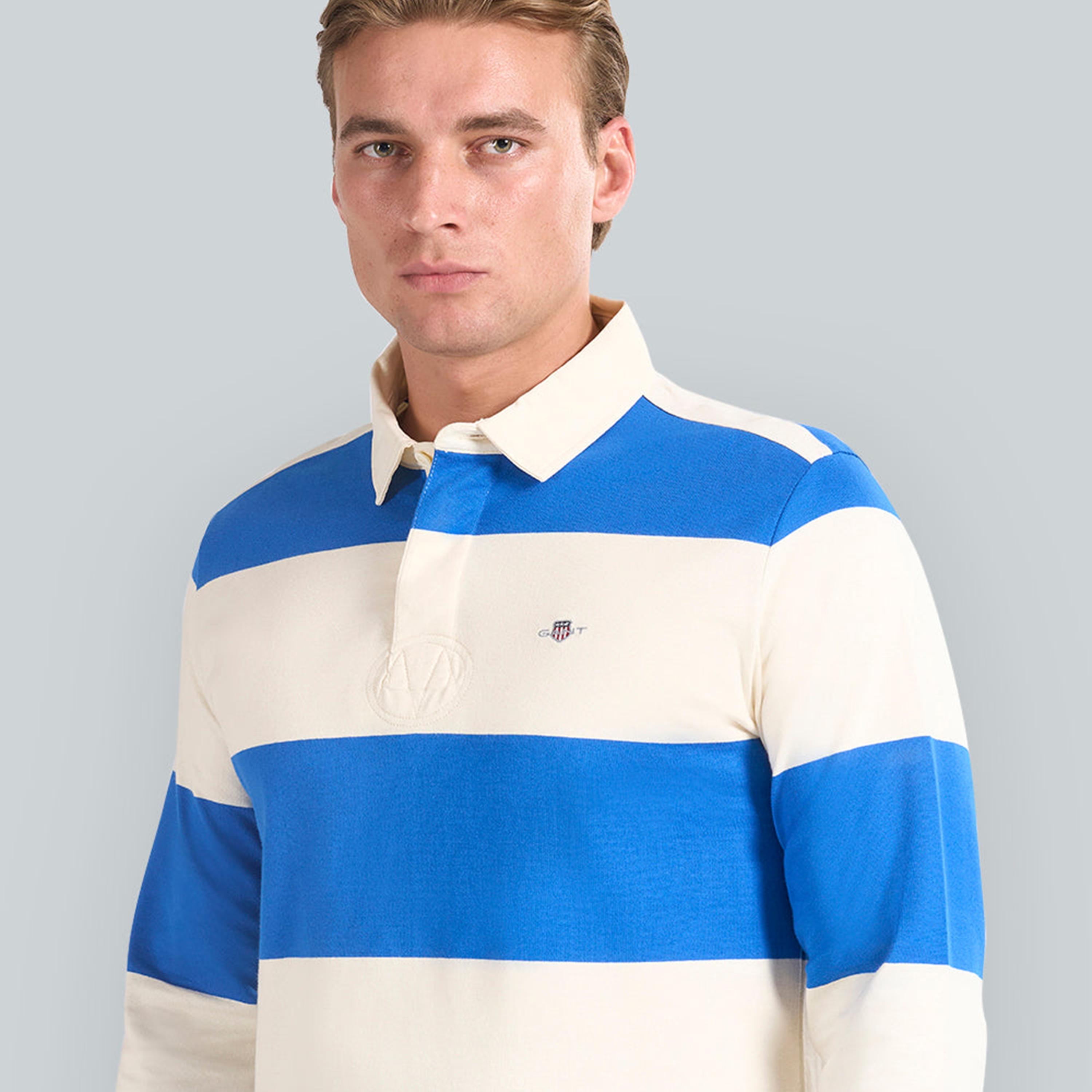 تيشيرت رجالي بقصة راغبي بياقة مخططة وأكمام طويلة من جانت.-men-clothing-tshirtsandpolos-polos-image-3