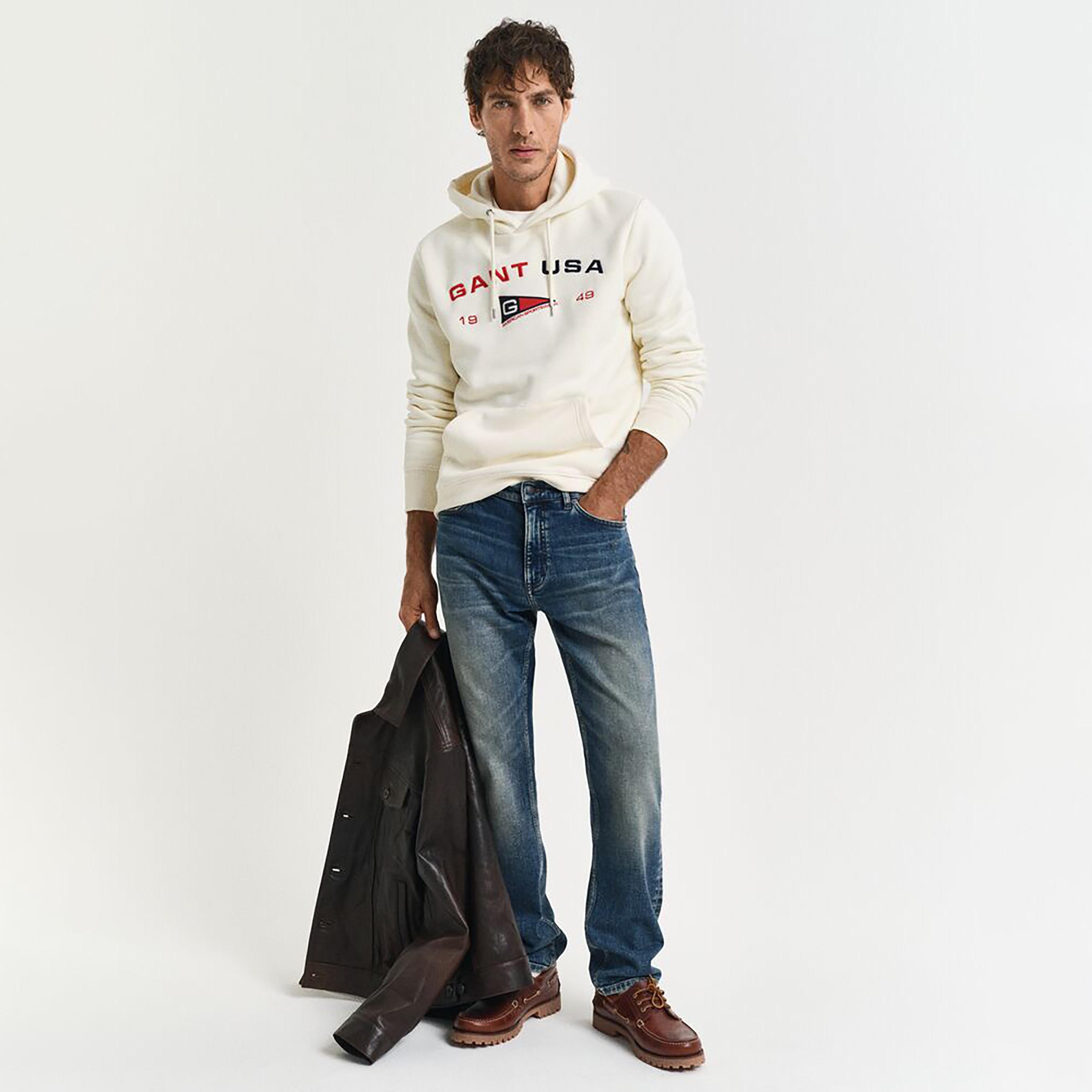 Gant Graphic Print Hooded Neck Long Sleeves Men's Sweatshirt-men-winterwear-hoodiesandsweatshirts-image-2