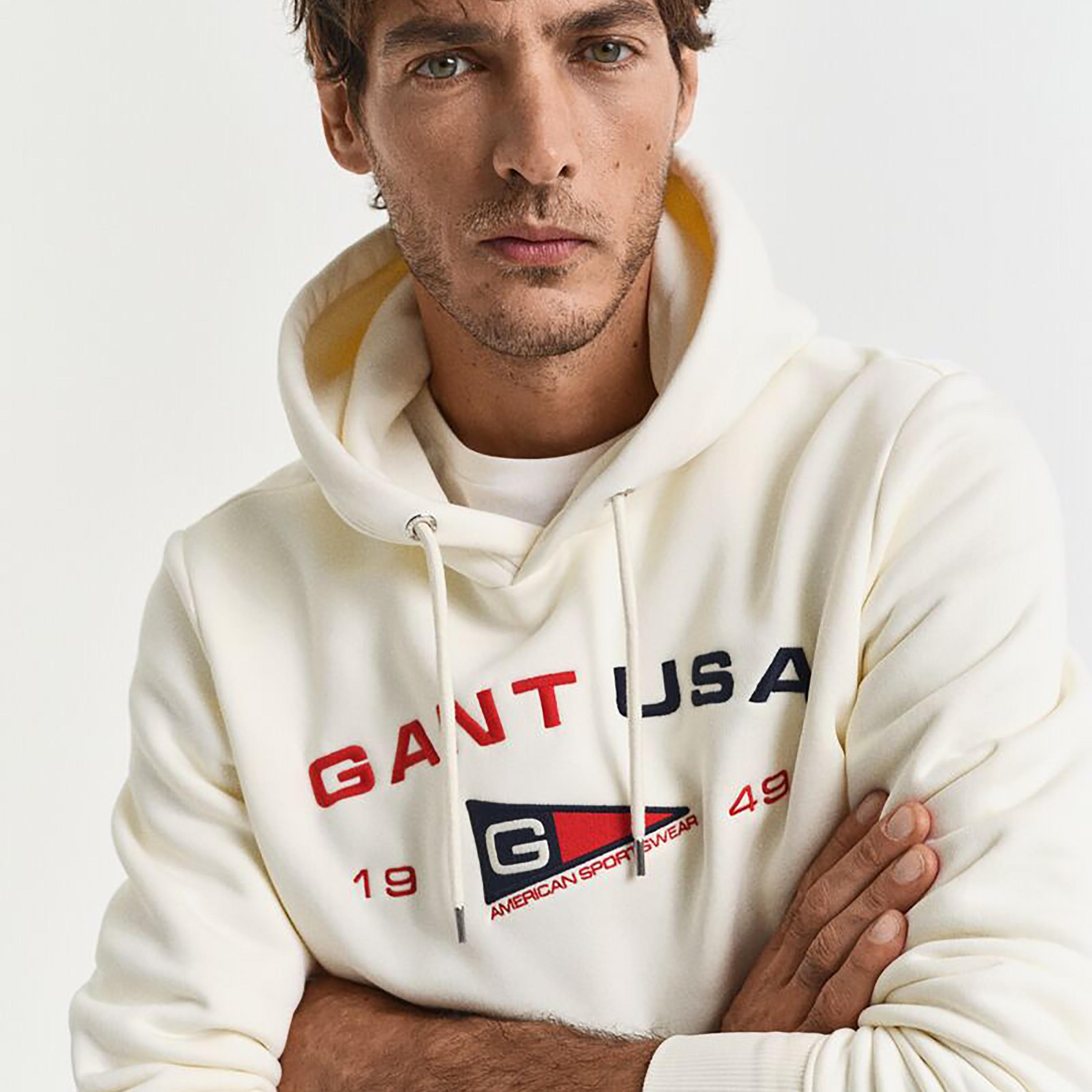 Gant Graphic Print Hooded Neck Long Sleeves Men's Sweatshirt-men-winterwear-hoodiesandsweatshirts-image-3