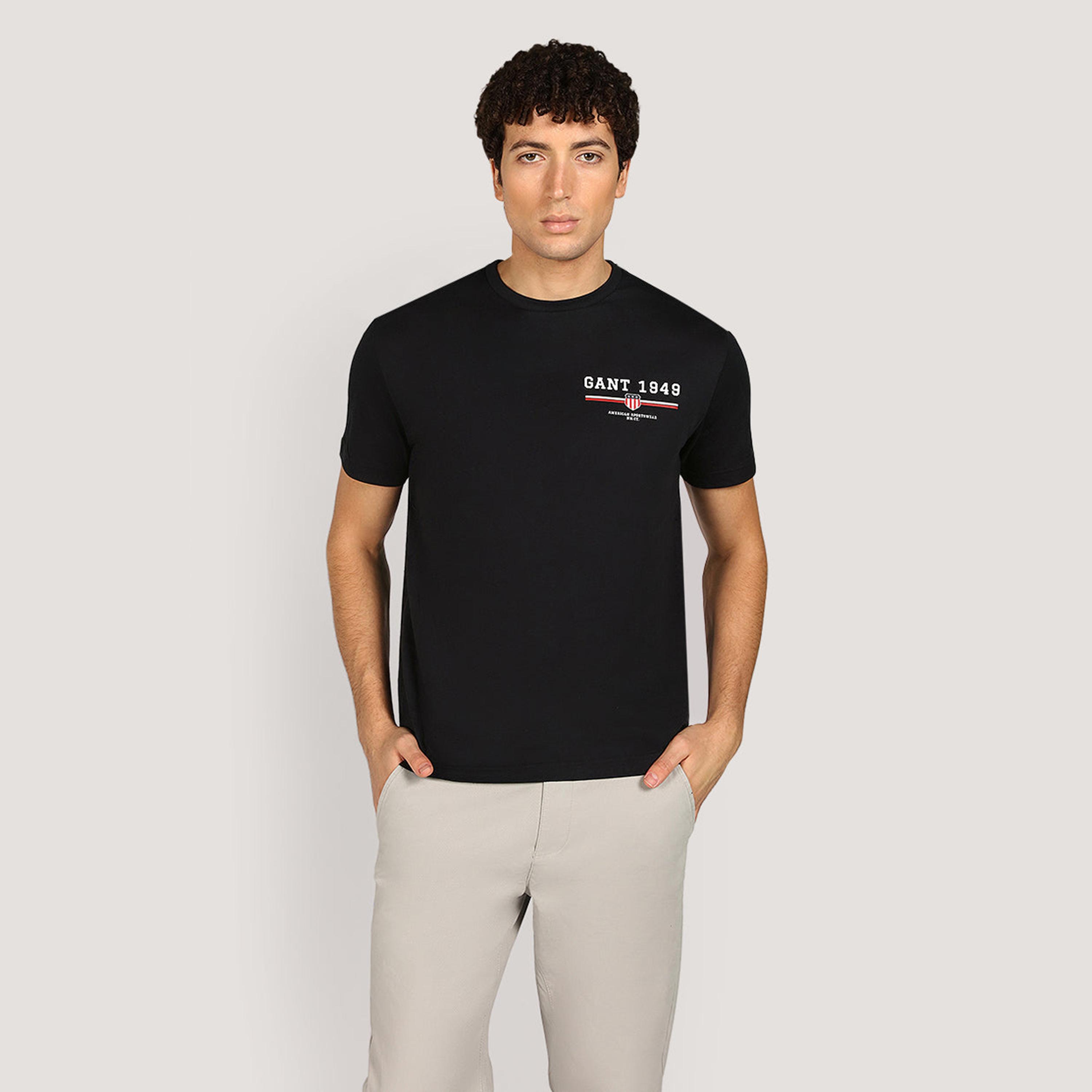 Gant Plain Regular Fit Short Sleeves Crew Neck Men's T-Shirt-men-clothing-tshirtsandpolos-tshirts-image-1