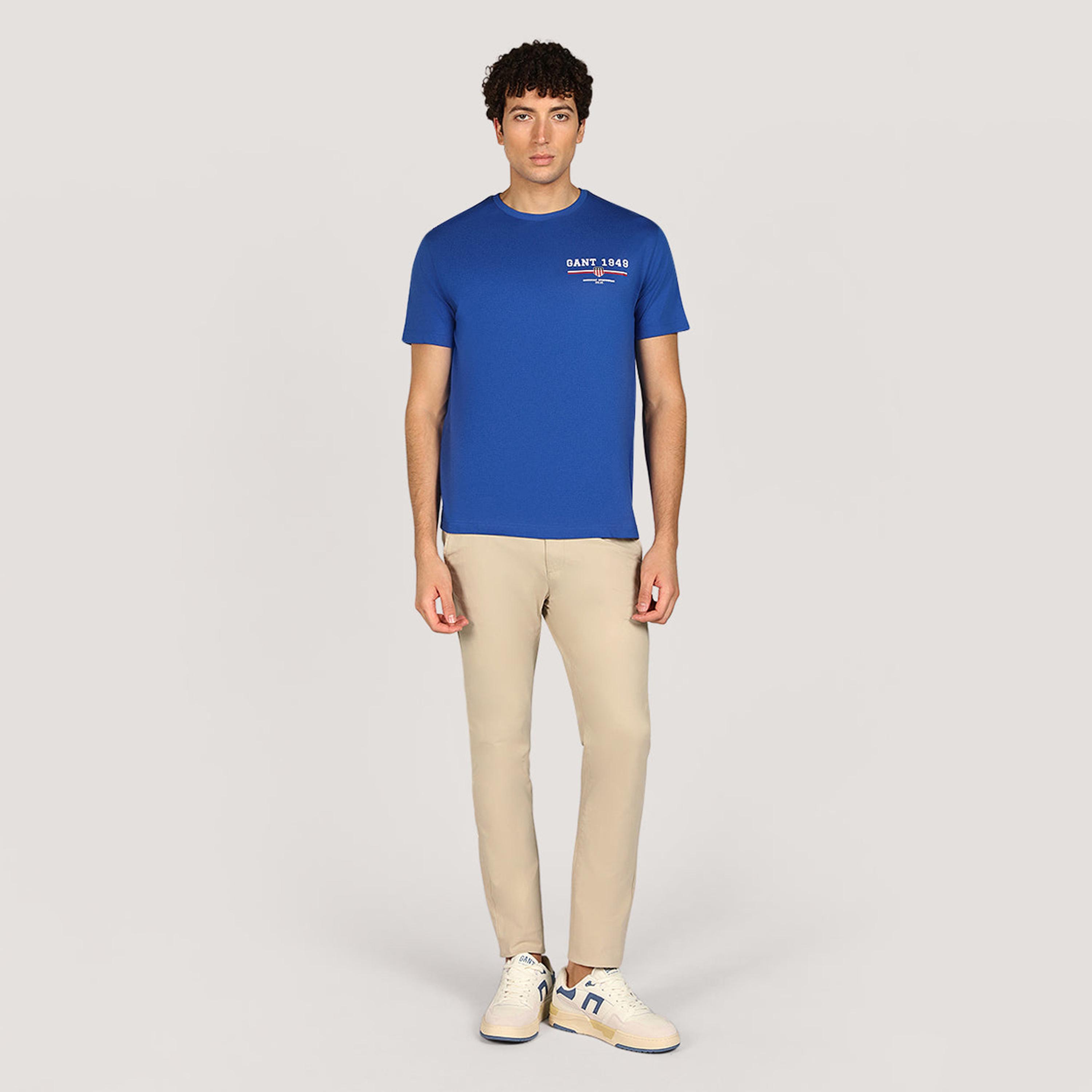 تيشيرت رجالي بياقة دائرية وأكمام قصيرة وطبعة شعار من جانت.-men-clothing-tshirtsandpolos-tshirts-image-14