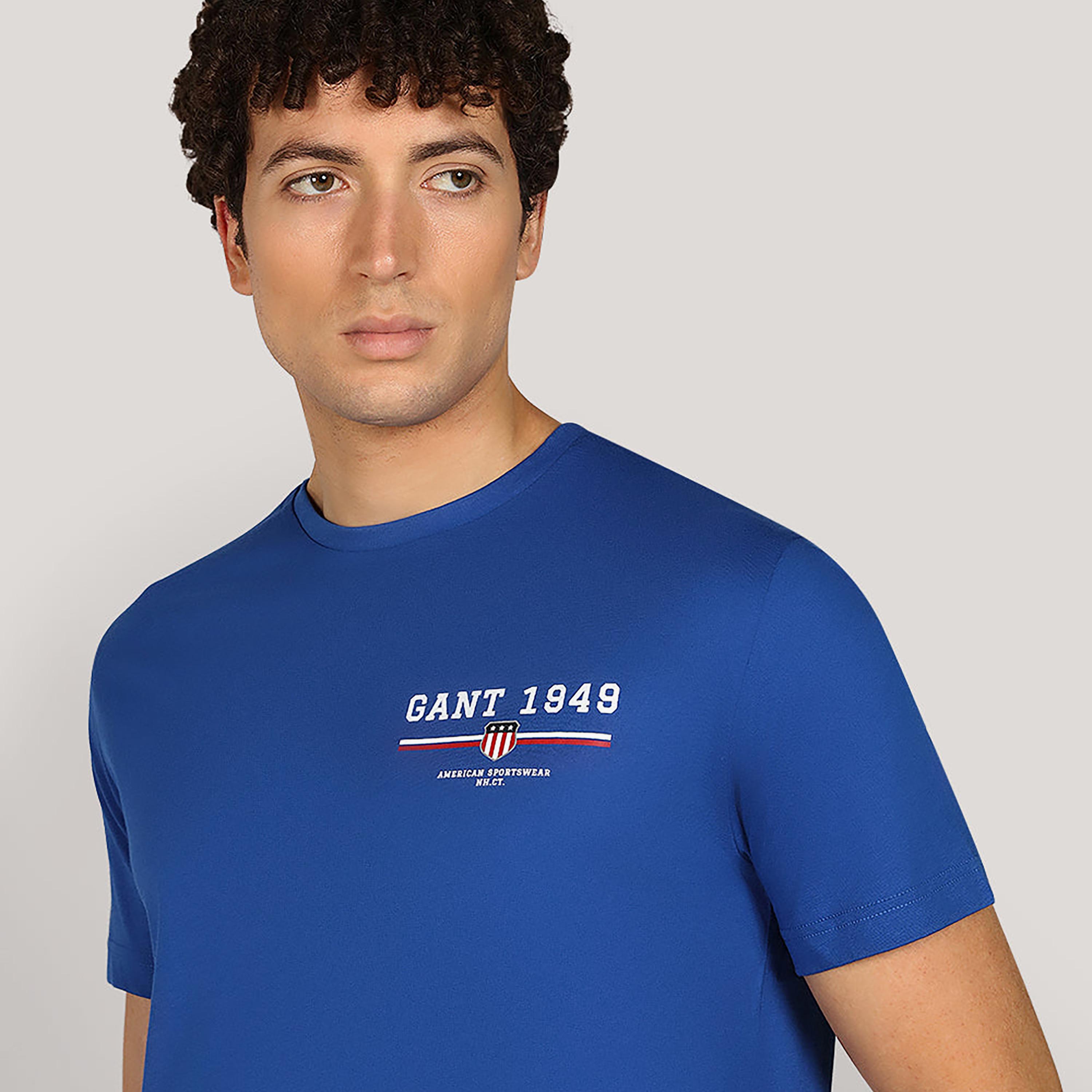 تيشيرت رجالي بياقة دائرية وأكمام قصيرة وطبعة شعار من جانت.-men-clothing-tshirtsandpolos-tshirts-image-15