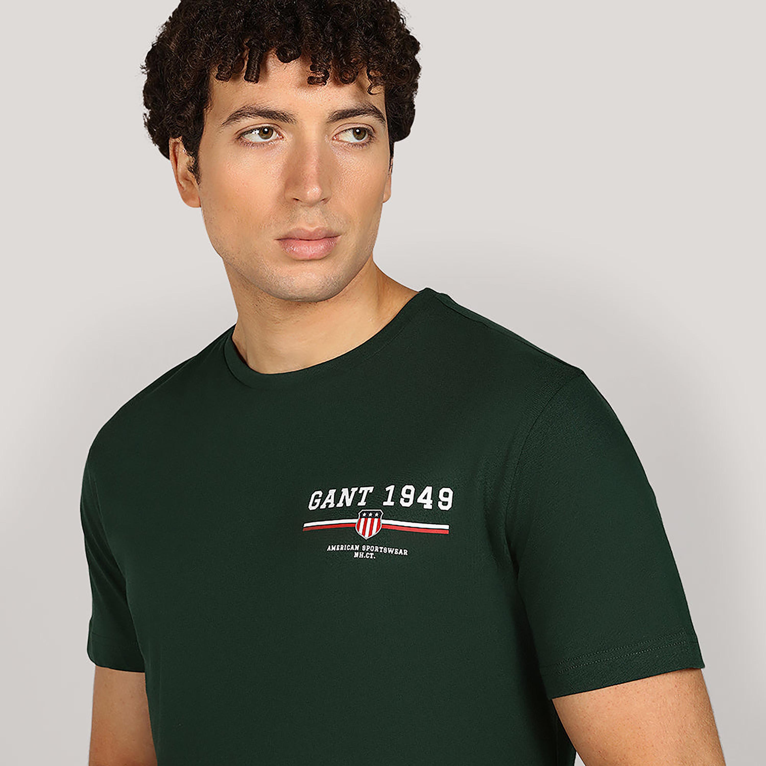 تيشيرت رجالي بياقة دائرية وأكمام قصيرة وطبعة شعار من جانت.-men-clothing-tshirtsandpolos-tshirts-image-11
