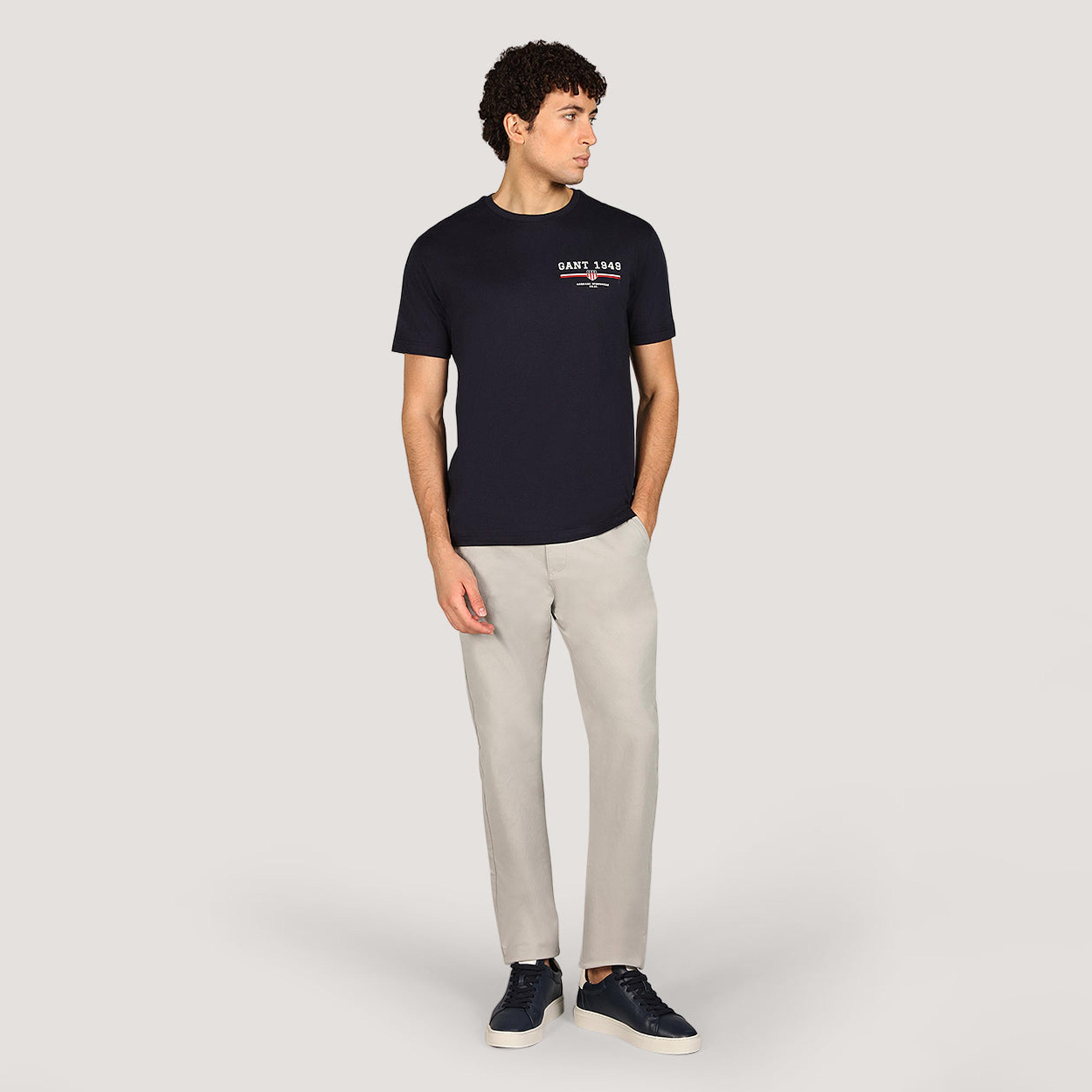 تيشيرت رجالي بياقة دائرية وأكمام قصيرة وطبعة شعار من جانت.-men-clothing-tshirtsandpolos-tshirts-image-6