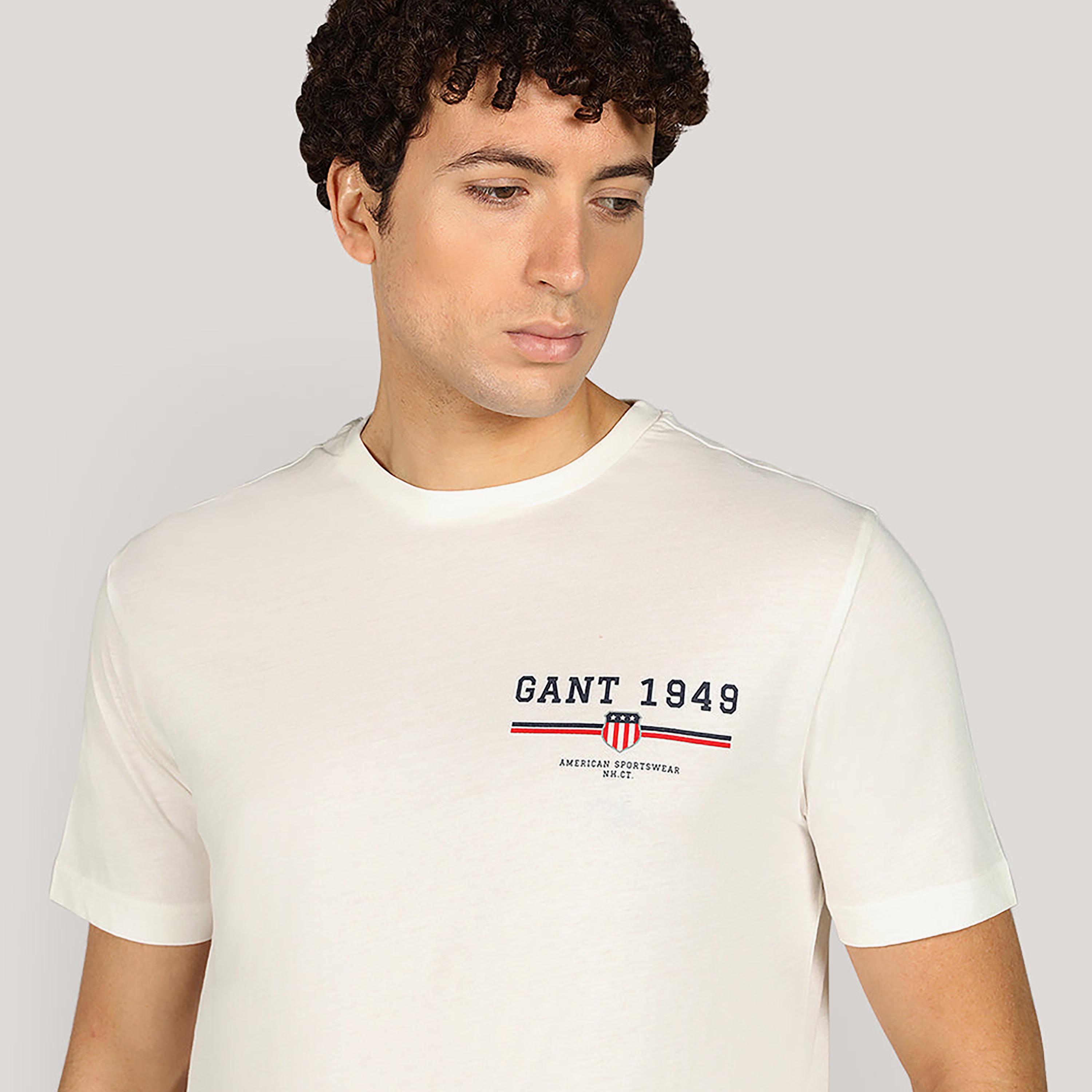 تيشيرت رجالي بياقة دائرية وأكمام قصيرة وطبعة شعار من جانت.-men-clothing-tshirtsandpolos-tshirts-image-3