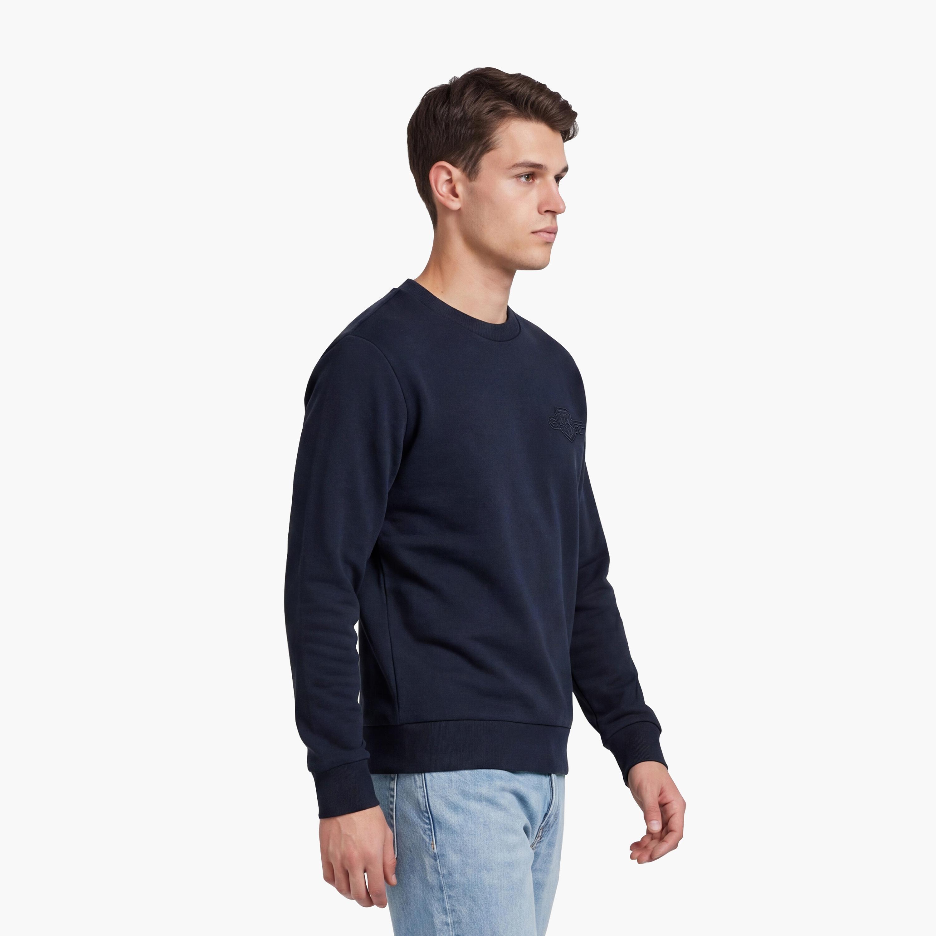 Gant Plain Round Neck Long Sleeves Men's Sweatshirt-men-winterwear-hoodiesandsweatshirts-image-4