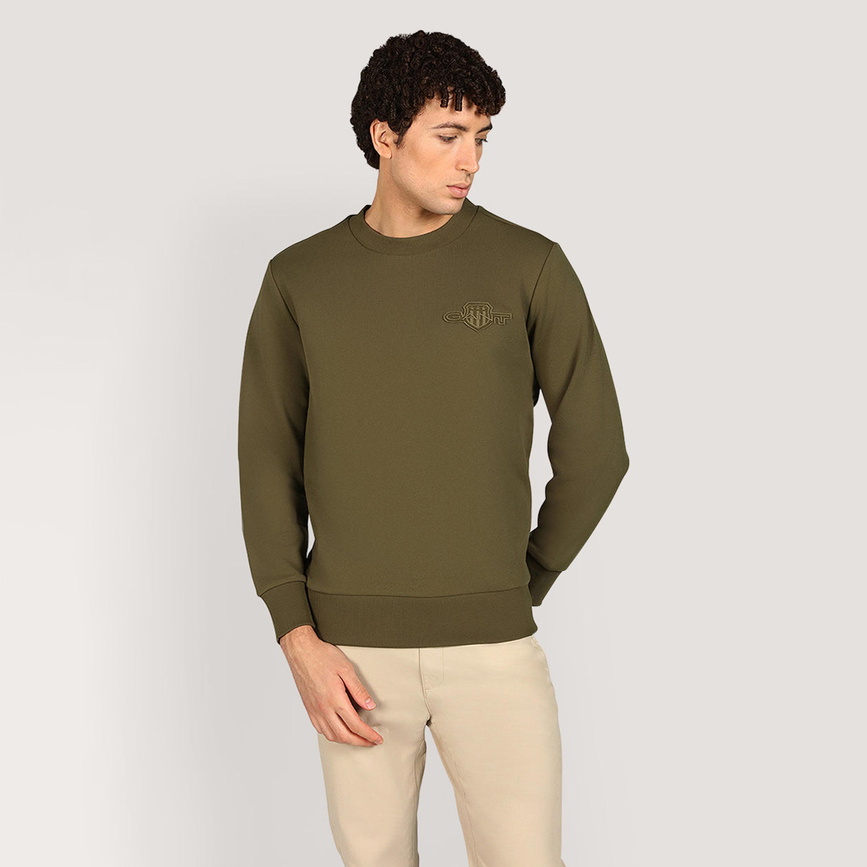 سويت شيرت رجالي بياقة دائرية وأكمام طويلة، سادة من جانت-men-winterwear-hoodiesandsweatshirts-image-5
