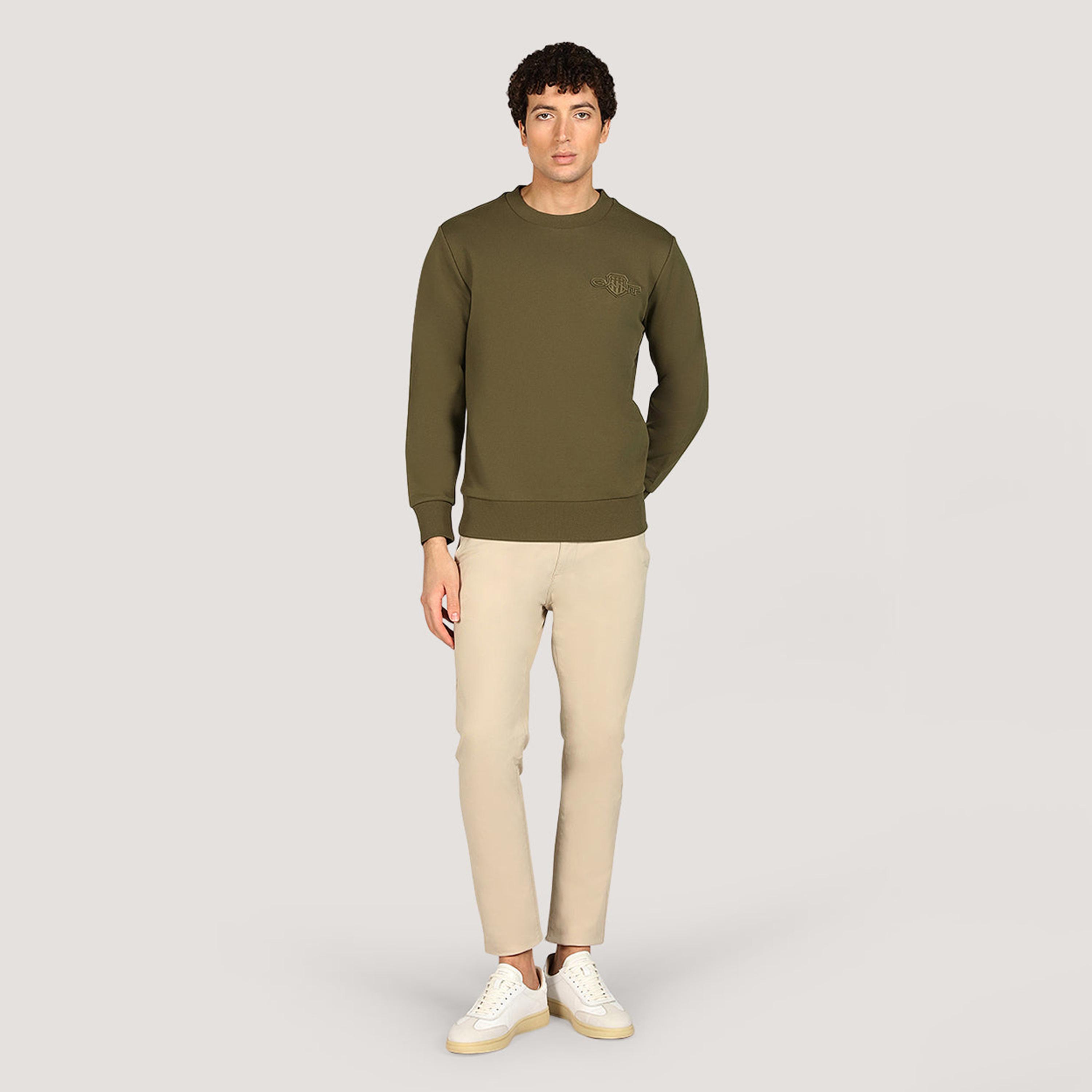 سويت شيرت رجالي بياقة دائرية وأكمام طويلة، سادة من جانت-men-winterwear-hoodiesandsweatshirts-image-6