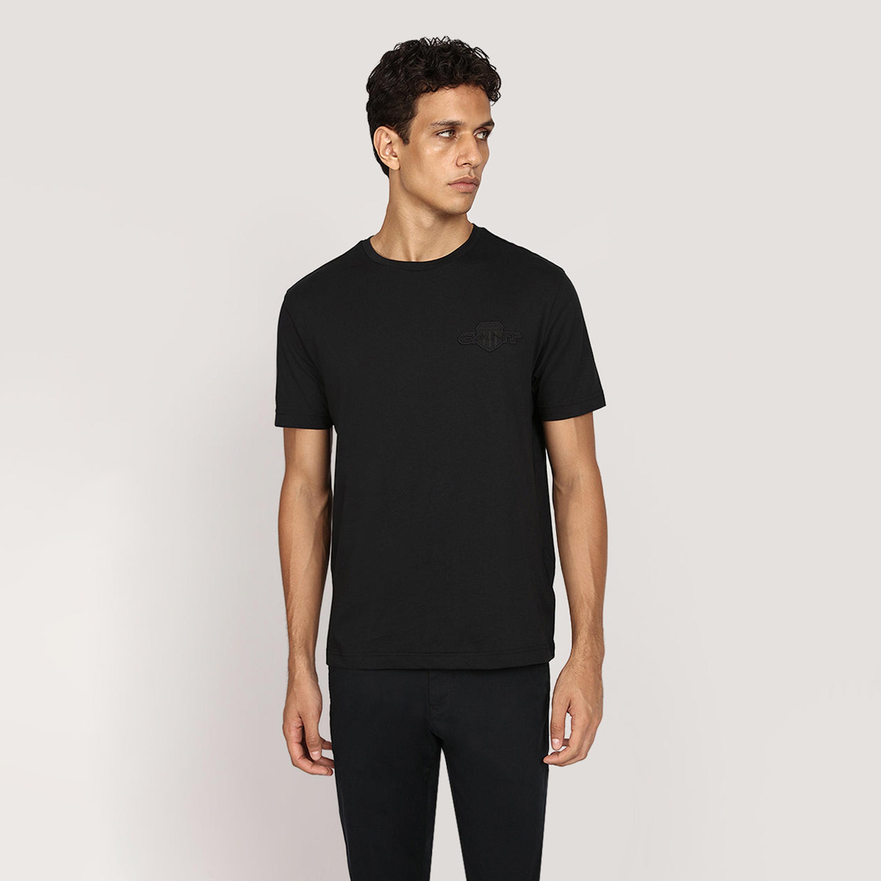 تيشيرت رجالي بياقة دائرية وأكمام قصيرة وشعار مطرز من جانت.-men-clothing-tshirtsandpolos-tshirts-image-1