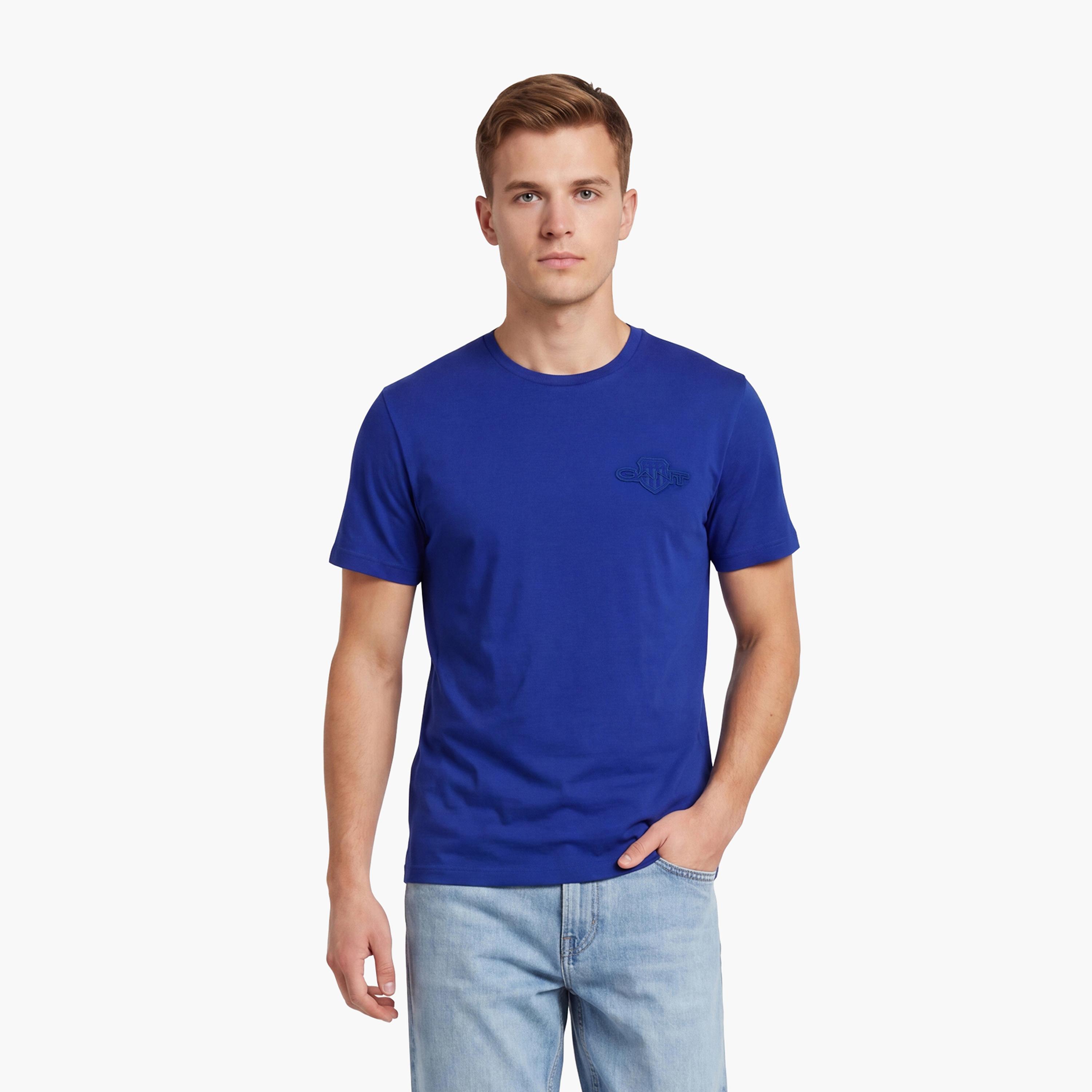 Gant Tonal Shield Regular Fit Short Sleeves Crew Neck Men's T-Shirt-men-clothing-tshirtsandpolos-tshirts-image-1