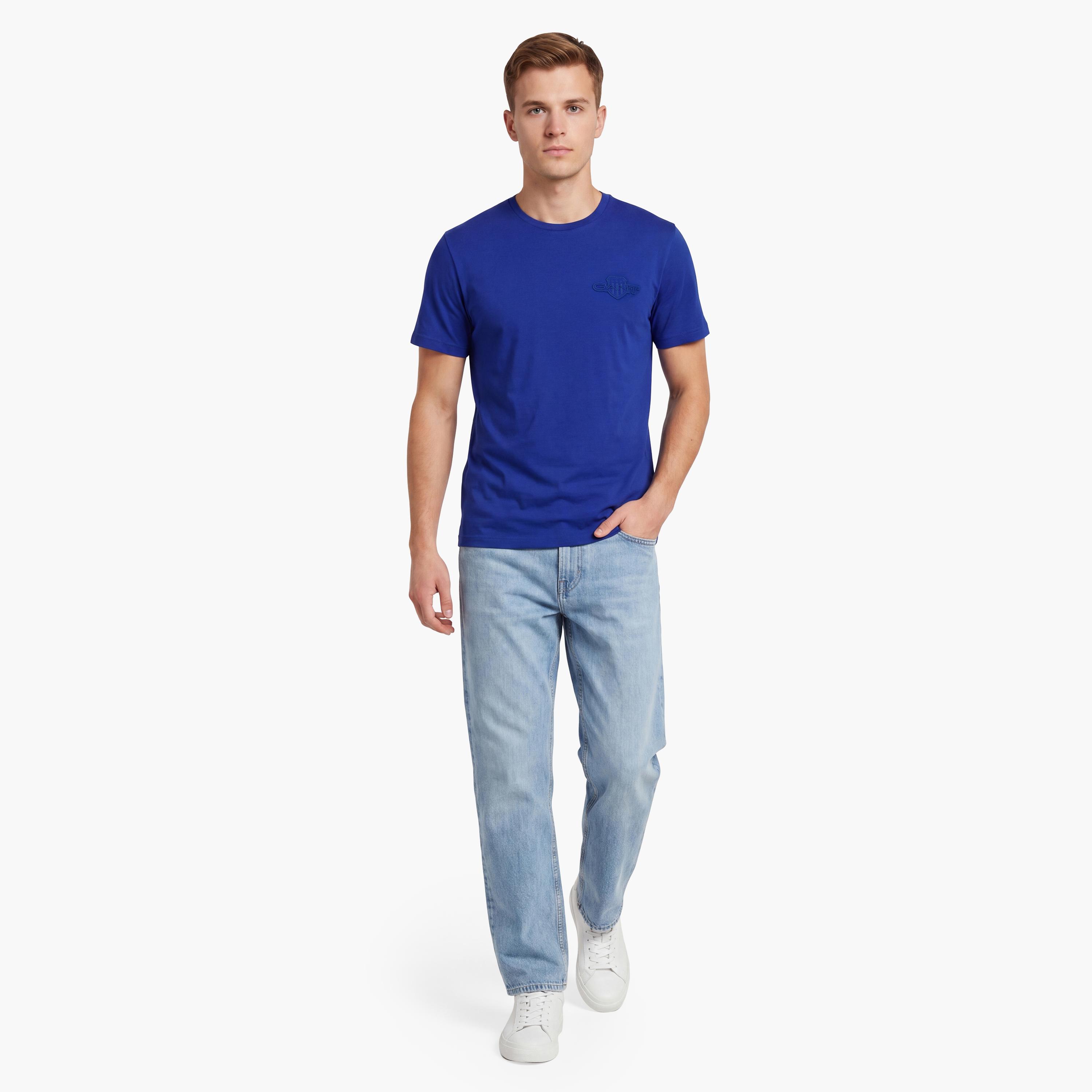 Gant Tonal Shield Regular Fit Short Sleeves Crew Neck Men's T-Shirt-men-clothing-tshirtsandpolos-tshirts-image-2