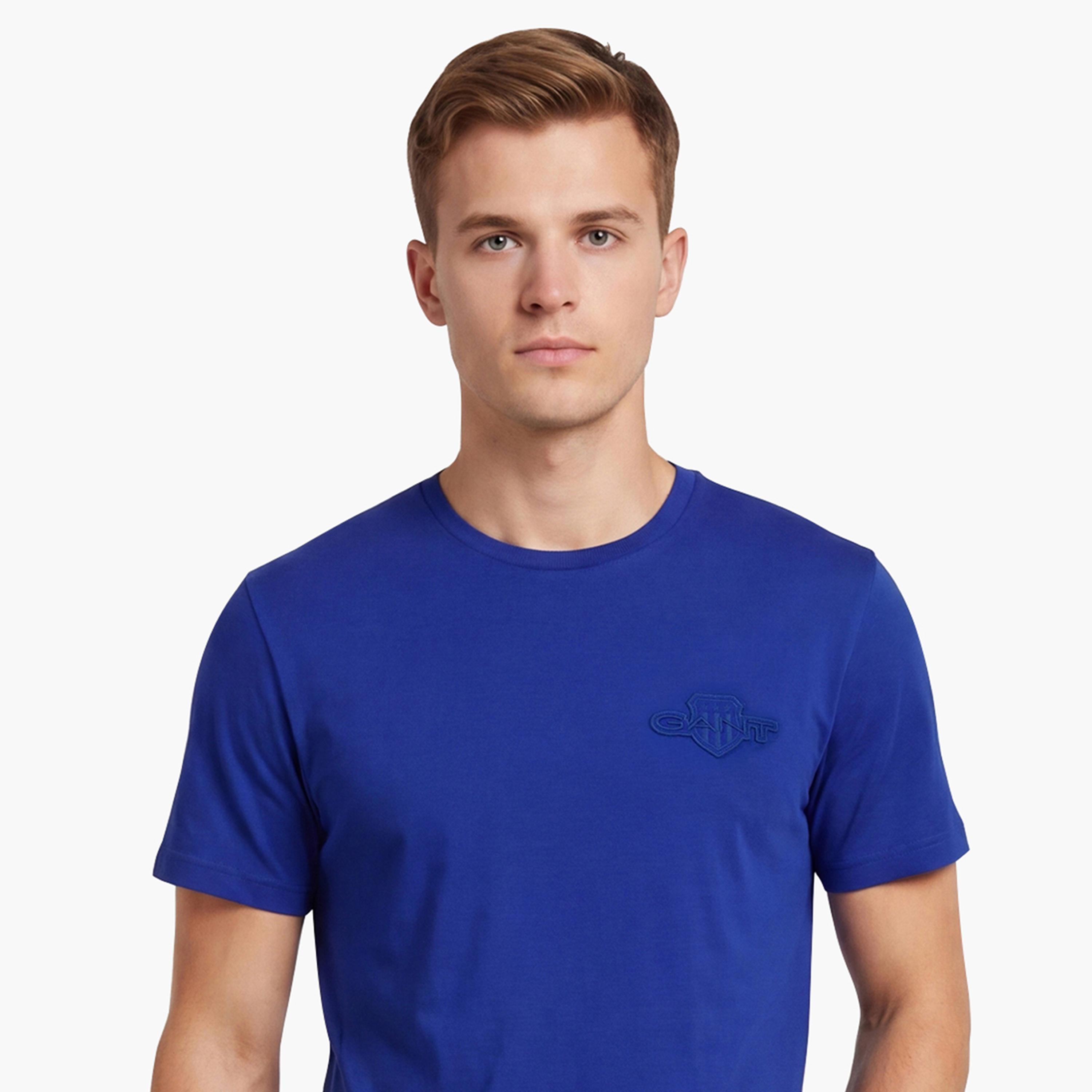 Gant Tonal Shield Regular Fit Short Sleeves Crew Neck Men's T-Shirt-men-clothing-tshirtsandpolos-tshirts-image-3