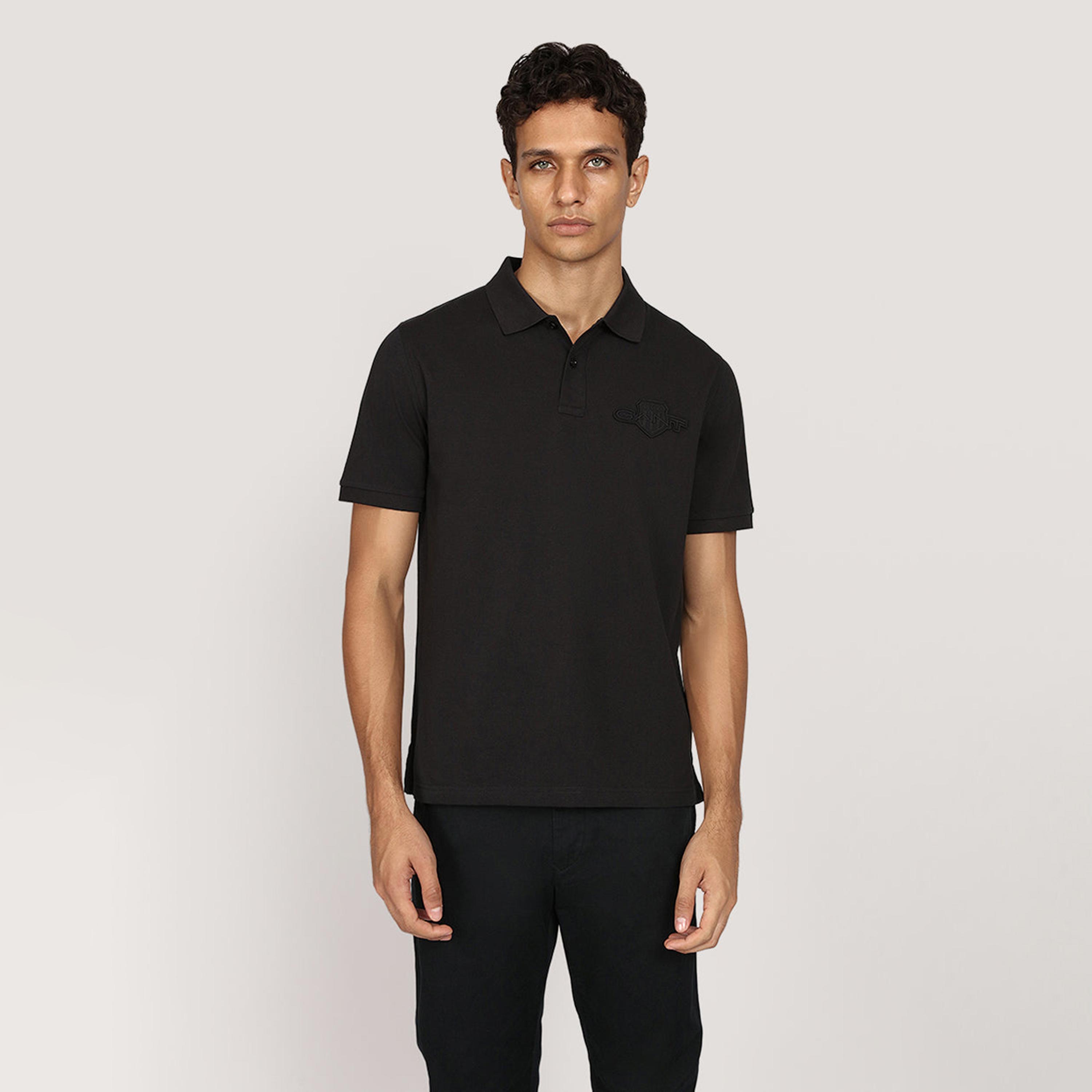 تي شيرت بولو رجالي سادة بأكمام قصيرة وياقة من جانت-men-clothing-tshirtsandpolos-polos-image-1
