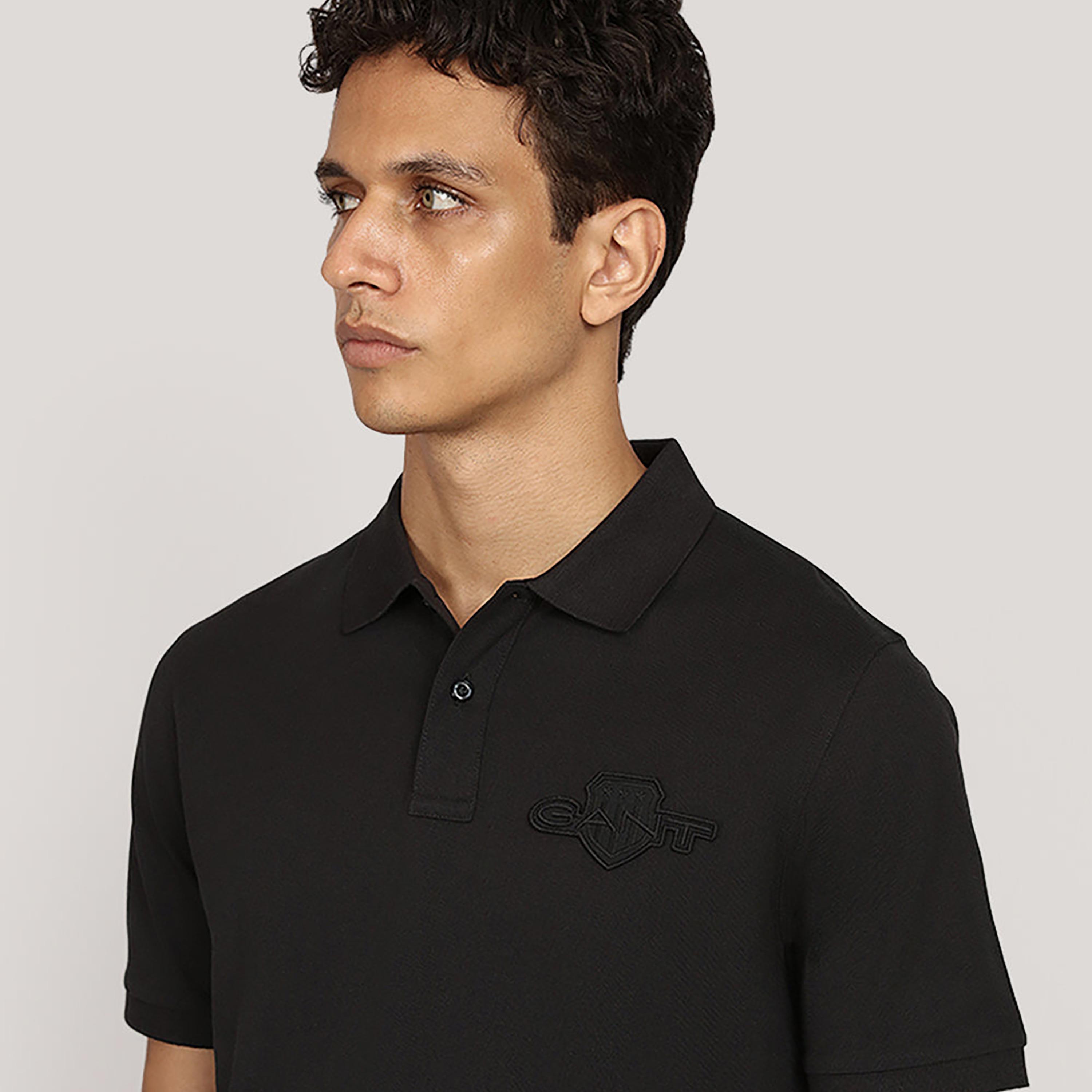 تي شيرت بولو رجالي سادة بأكمام قصيرة وياقة من جانت-men-clothing-tshirtsandpolos-polos-image-3