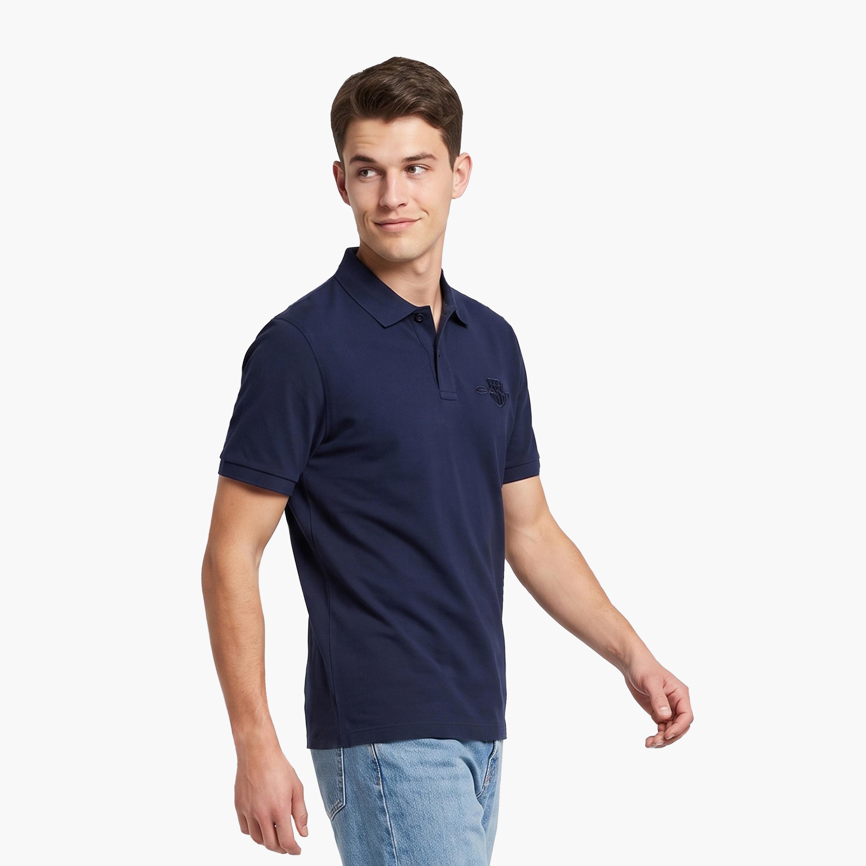 تي شيرت بولو رجالي سادة بأكمام قصيرة وياقة من جانت-men-clothing-tshirtsandpolos-polos-image-5