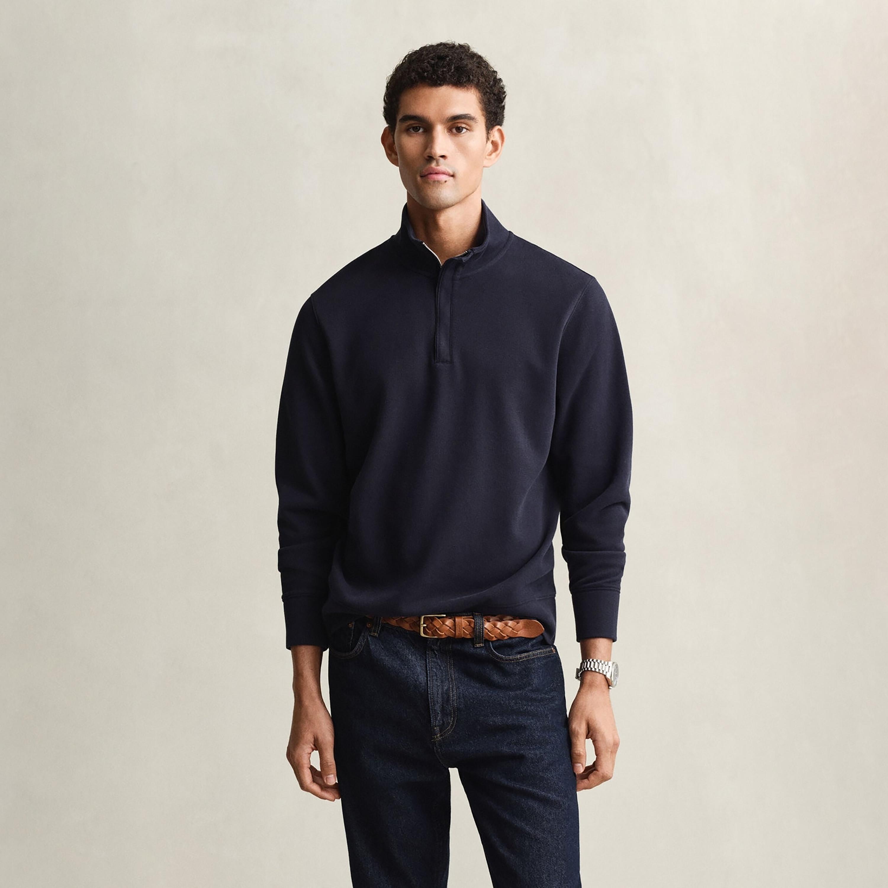 Gant Plain High Neck Long Sleeves Men's Sweatshirt-men-winterwear-hoodiesandsweatshirts-image-1