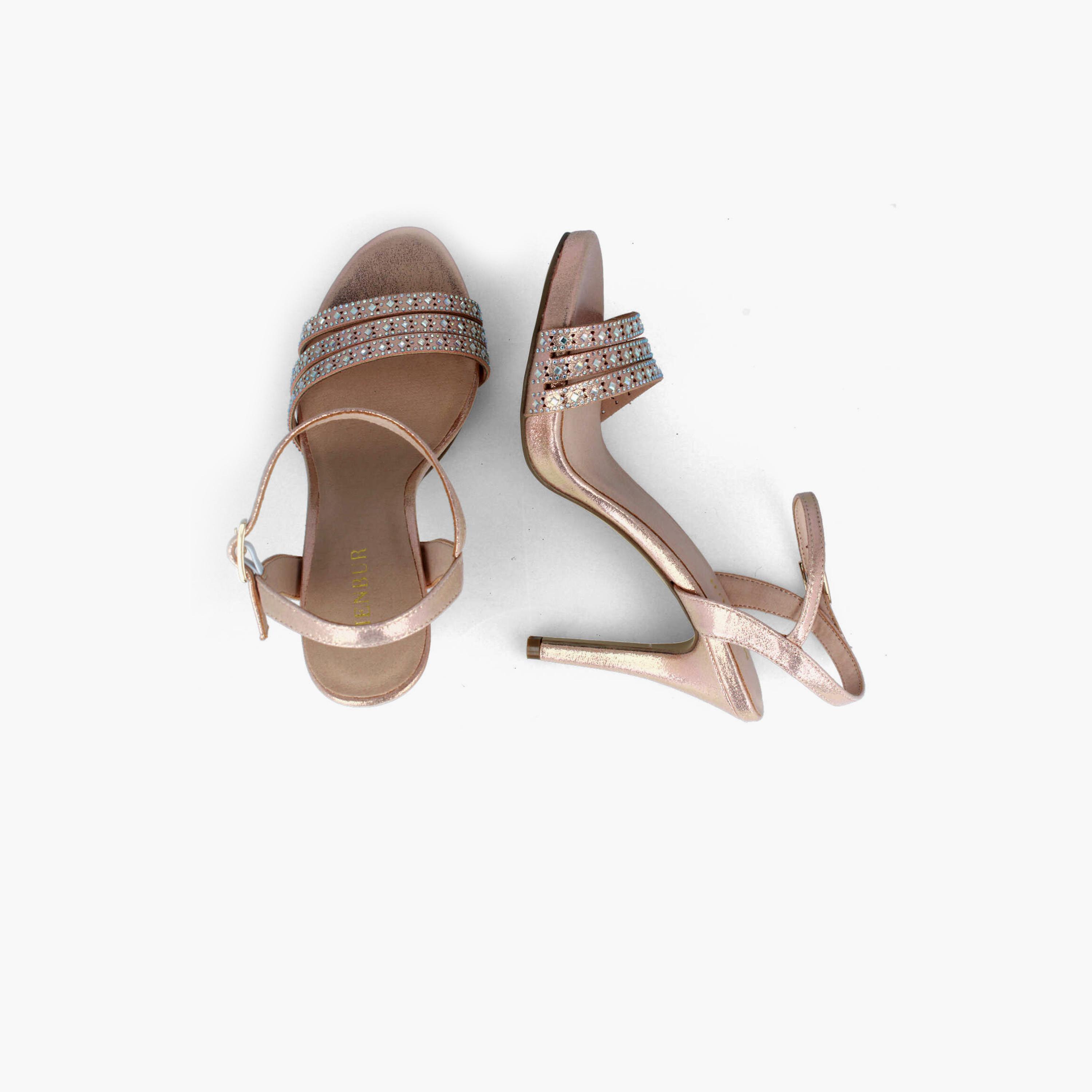 Menbur Women's Metallic Stiletto Heels with Rhinestone Accent | 20674-women-shoes-heels-image-3