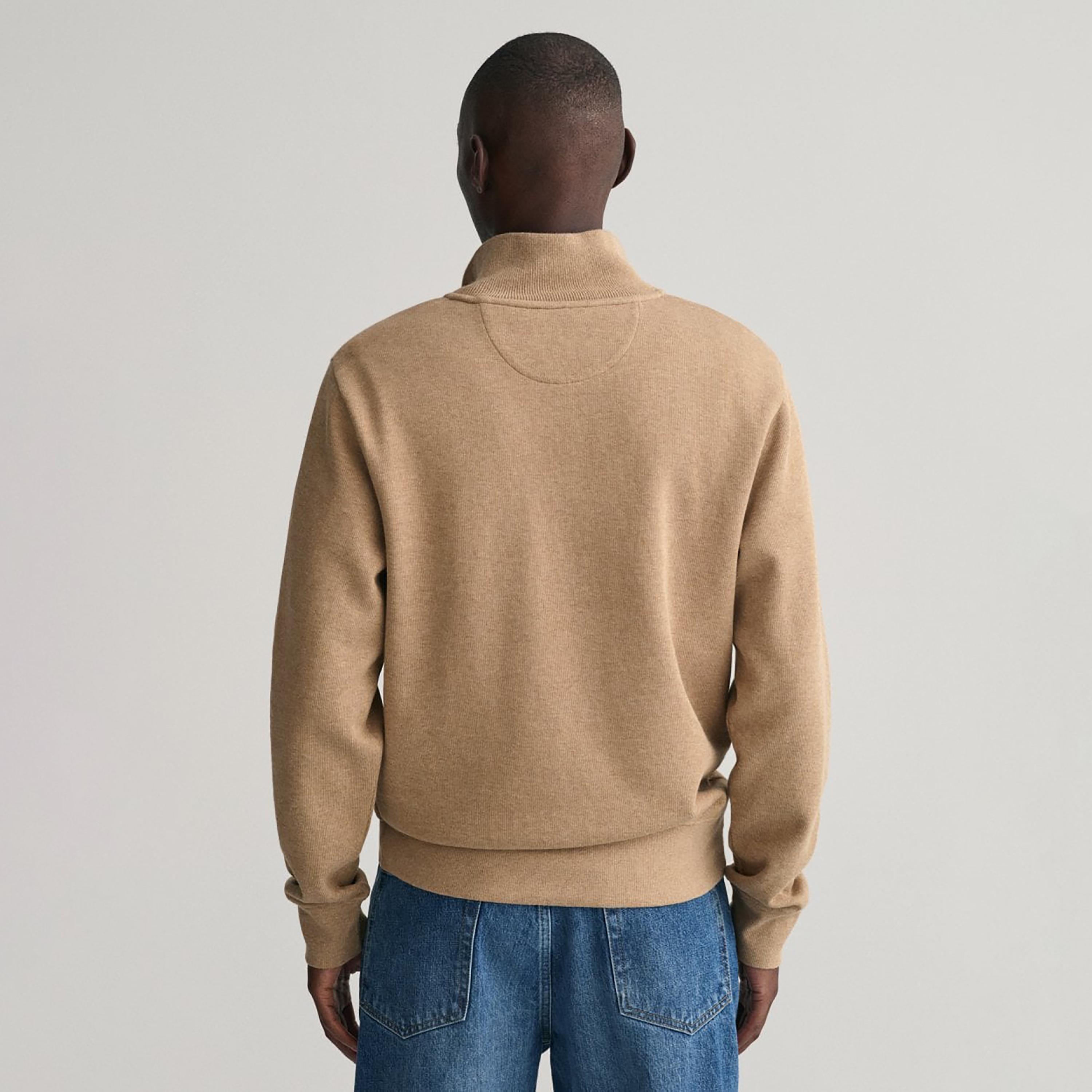 Gant Logo Detail High Neck Shield Half-Zip Sweatshirt-men-winterwear-hoodiesandsweatshirts-image-4