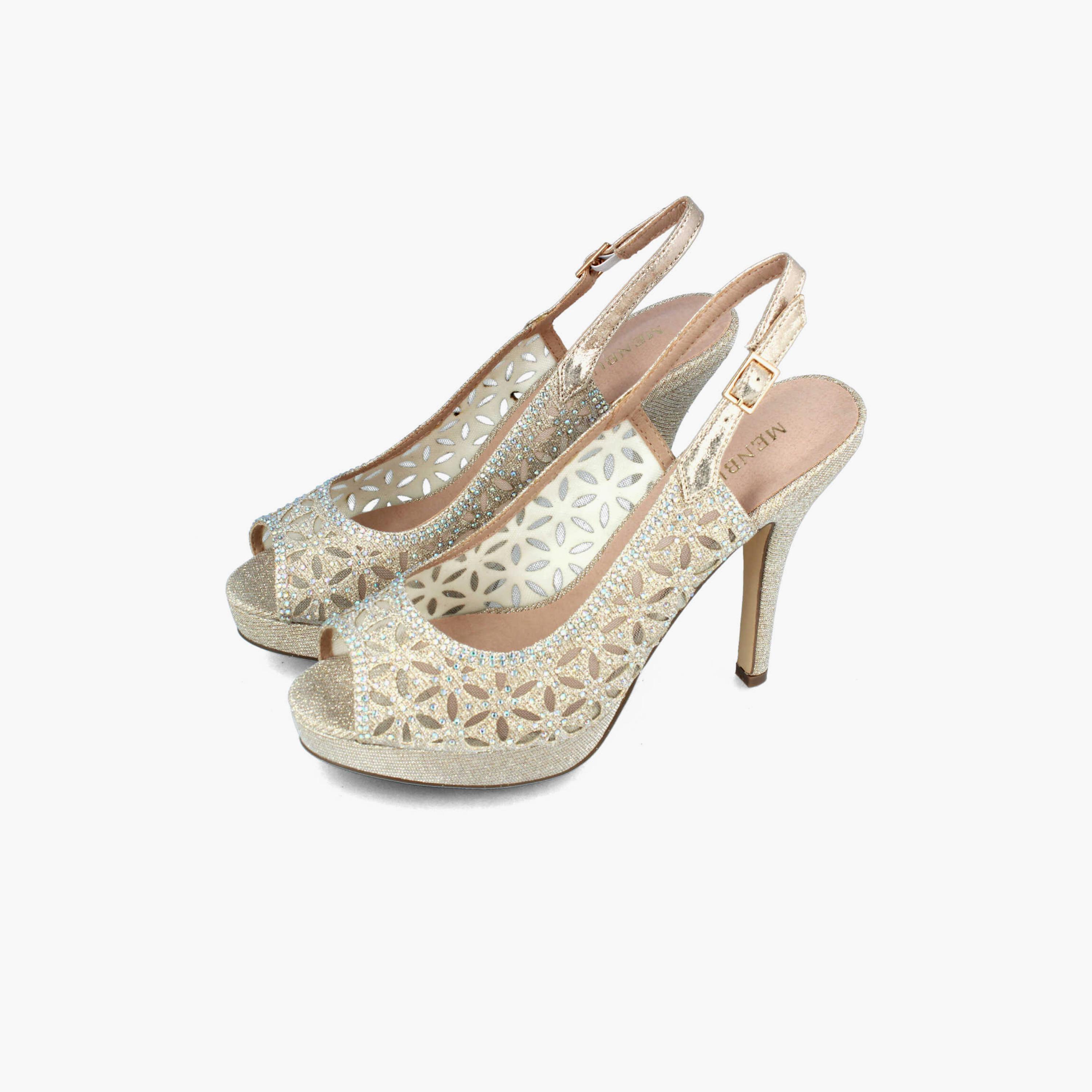 Menbur Women's Metallic Stiletto Heels with Rhinestone Accent | 20712-women-shoes-heels-image-2