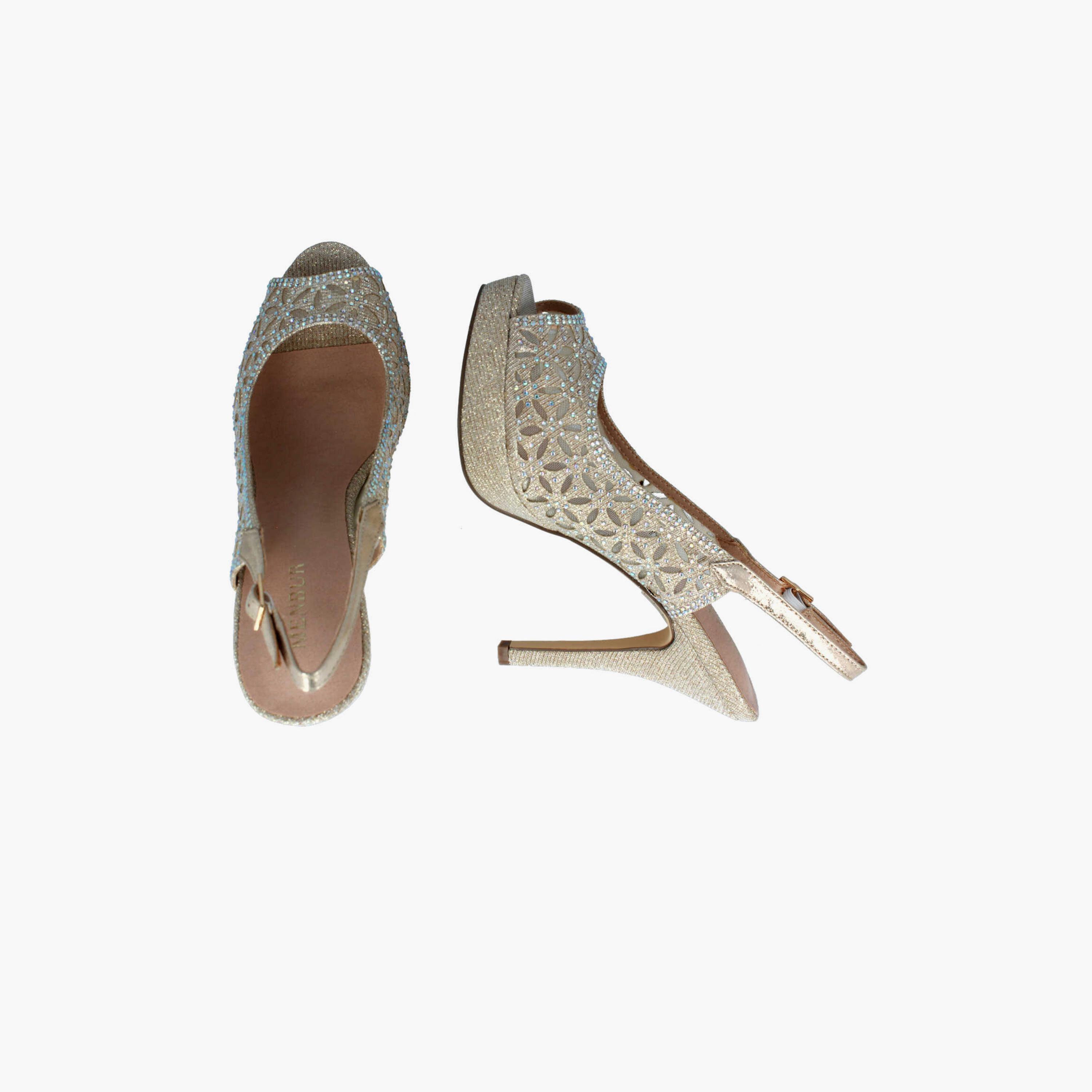 Menbur Women's Metallic Stiletto Heels with Rhinestone Accent | 20712-women-shoes-heels-image-3