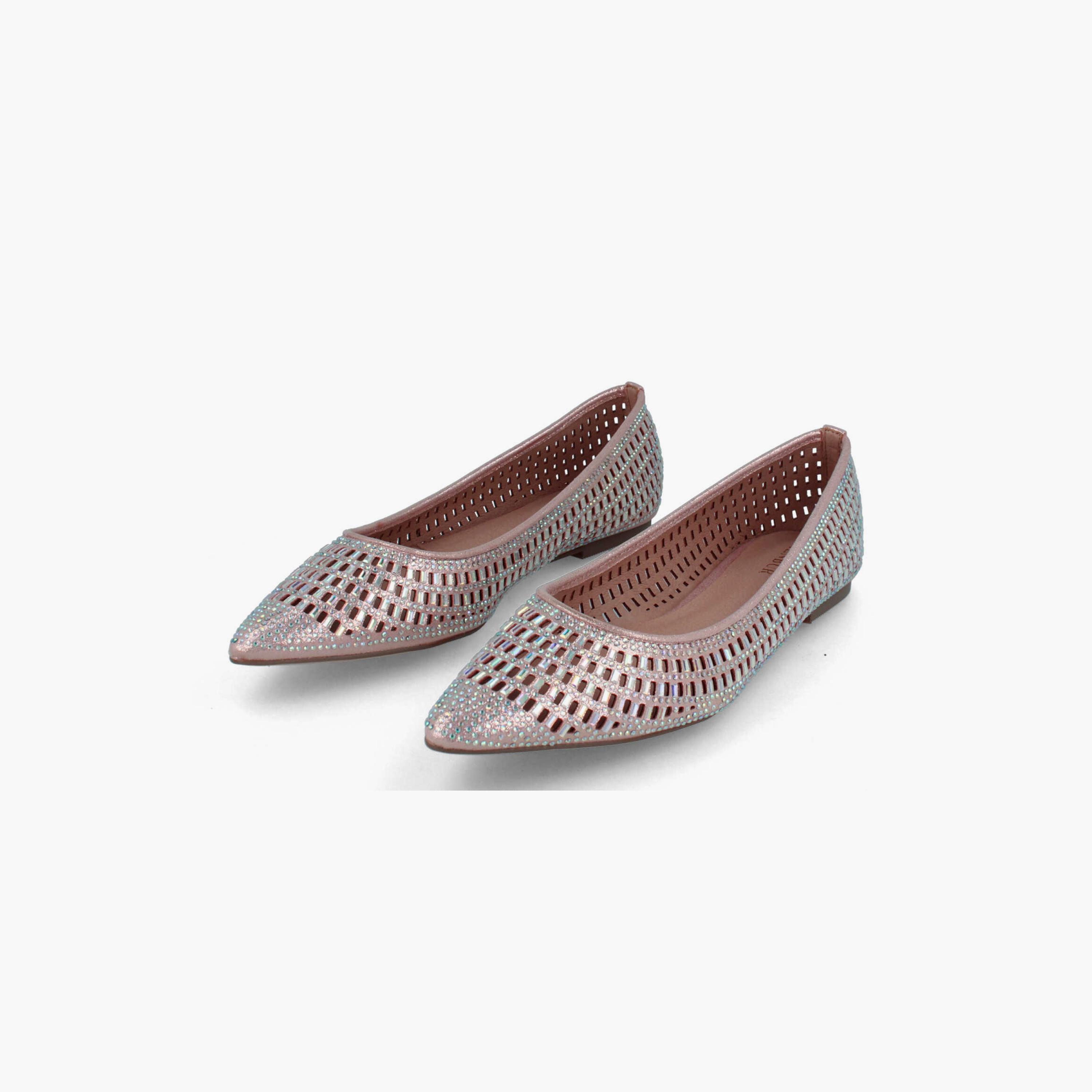 Menbur Women's Metallic Pointed Toe Ballerinas with Cut Out Accent | 20742-women-shoes-ballerinas-image-2