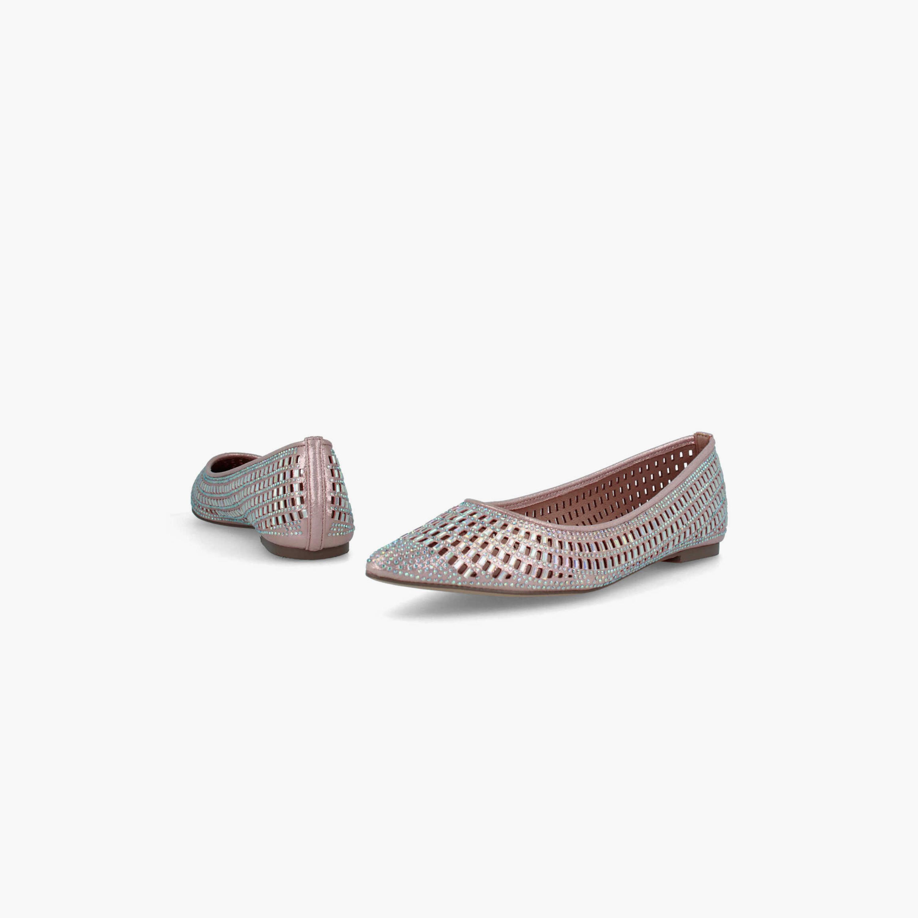 Menbur Women's Metallic Pointed Toe Ballerinas with Cut Out Accent | 20742-women-shoes-ballerinas-image-3